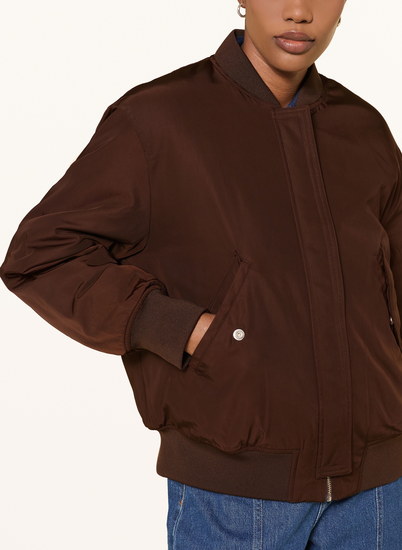 CLOSED Bomber jacket: DARK BROWN