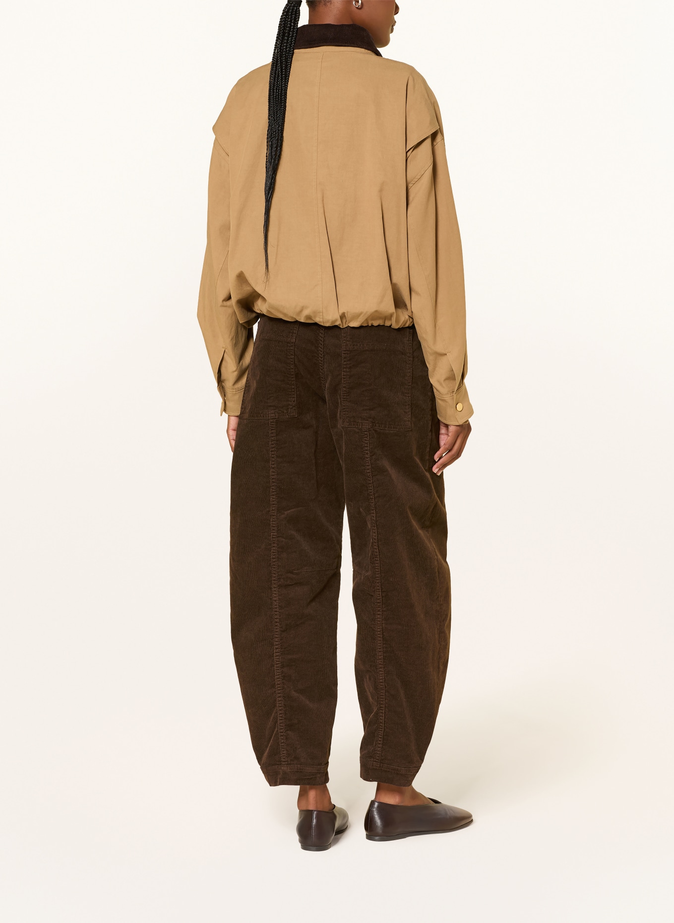 CLOSED 7/8 broek RHANNON van corduroy: MARRON FONCÉ