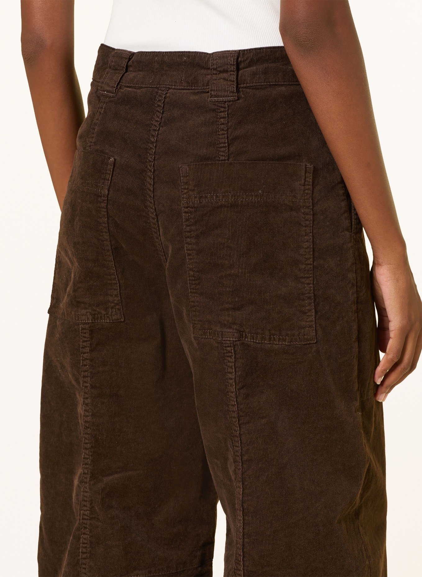 CLOSED 7/8 broek RHANNON van corduroy: MARRON FONCÉ