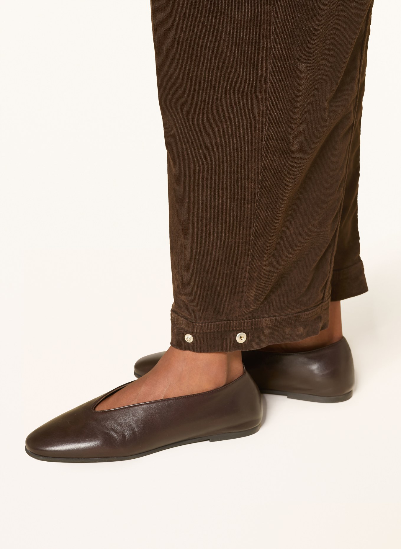 CLOSED 7/8 broek RHANNON van corduroy: MARRON FONCÉ