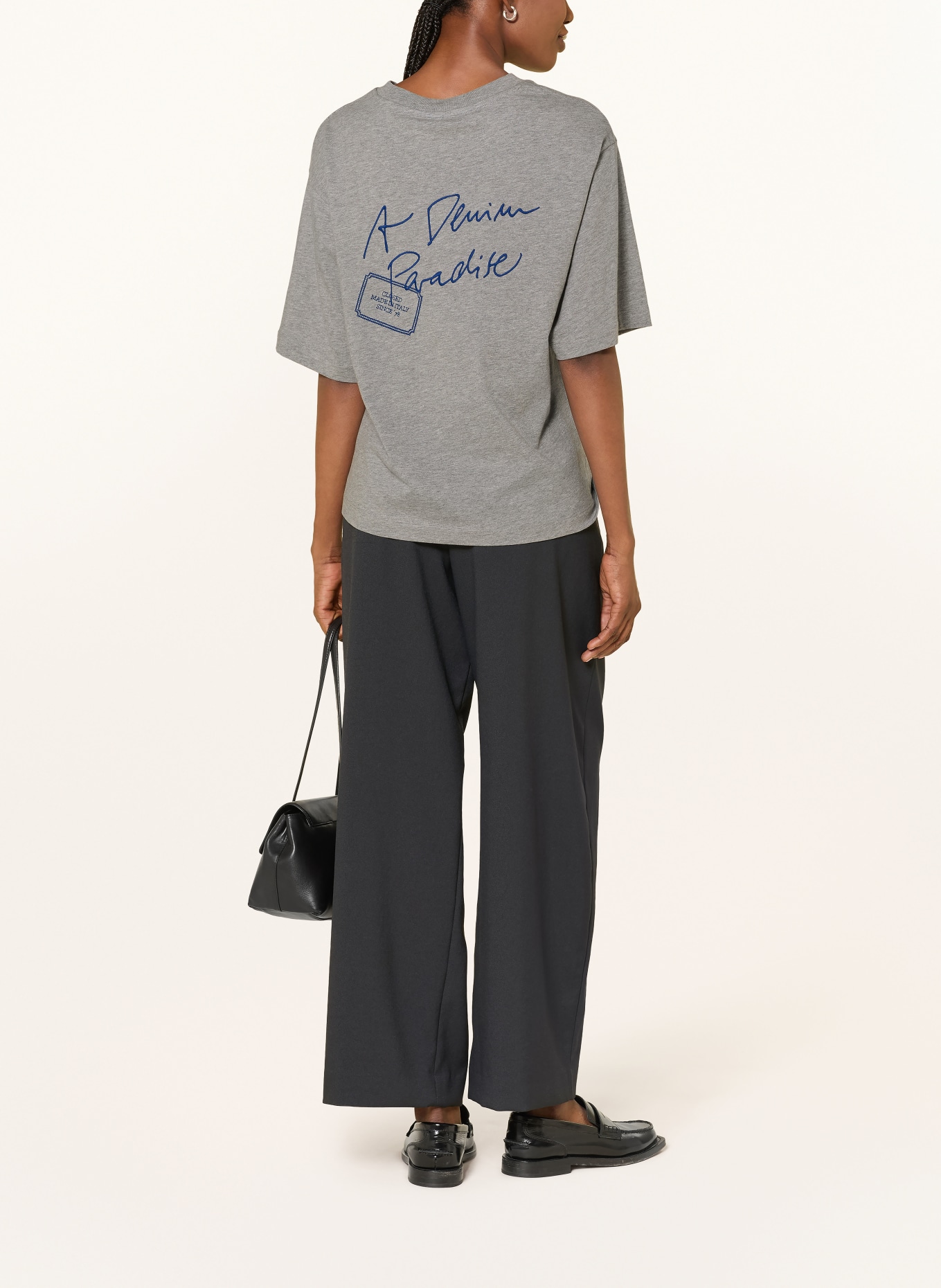 CLOSED T-shirt: GRAY / DARK BLUE