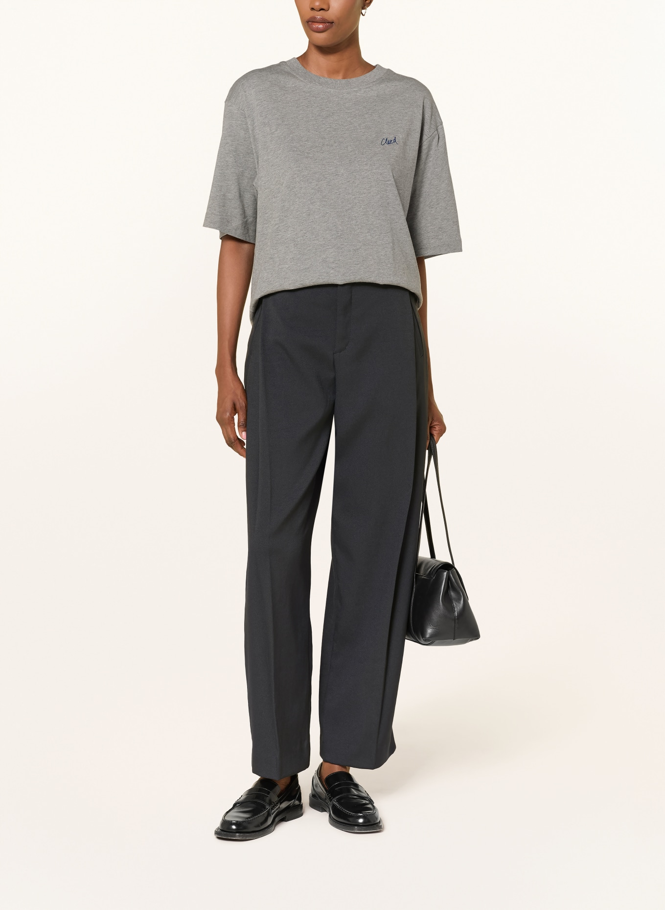 CLOSED T-shirt: GRAY / DARK BLUE