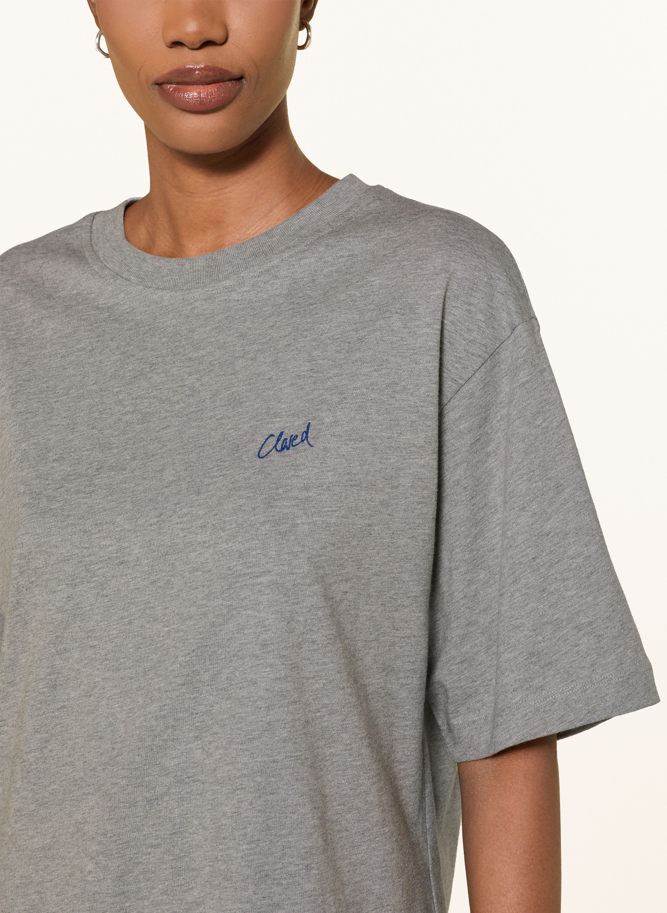 CLOSED T-shirt: GRAY / DARK BLUE