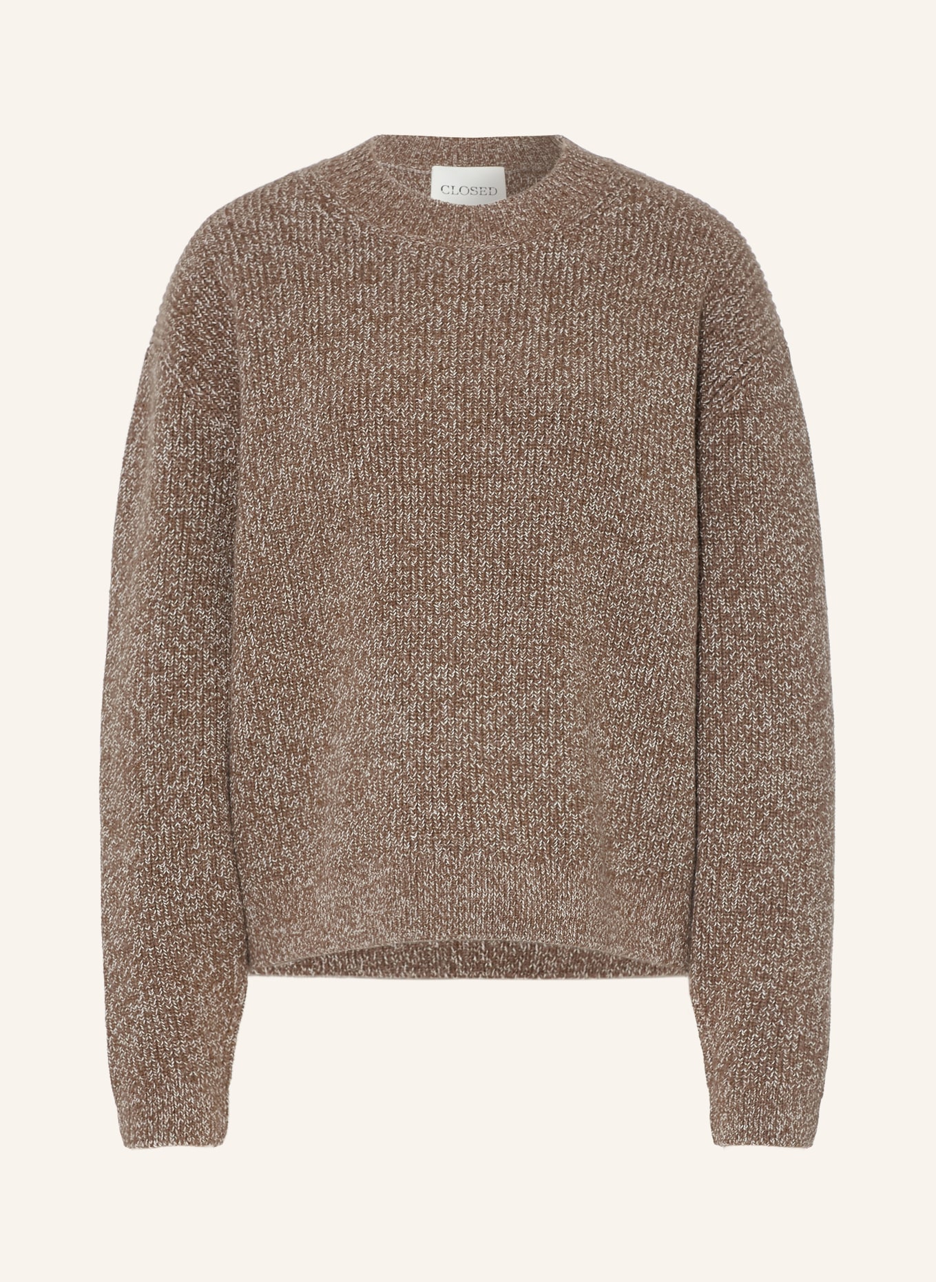 CLOSED Trui: MARRON FONCÉ / WIT
