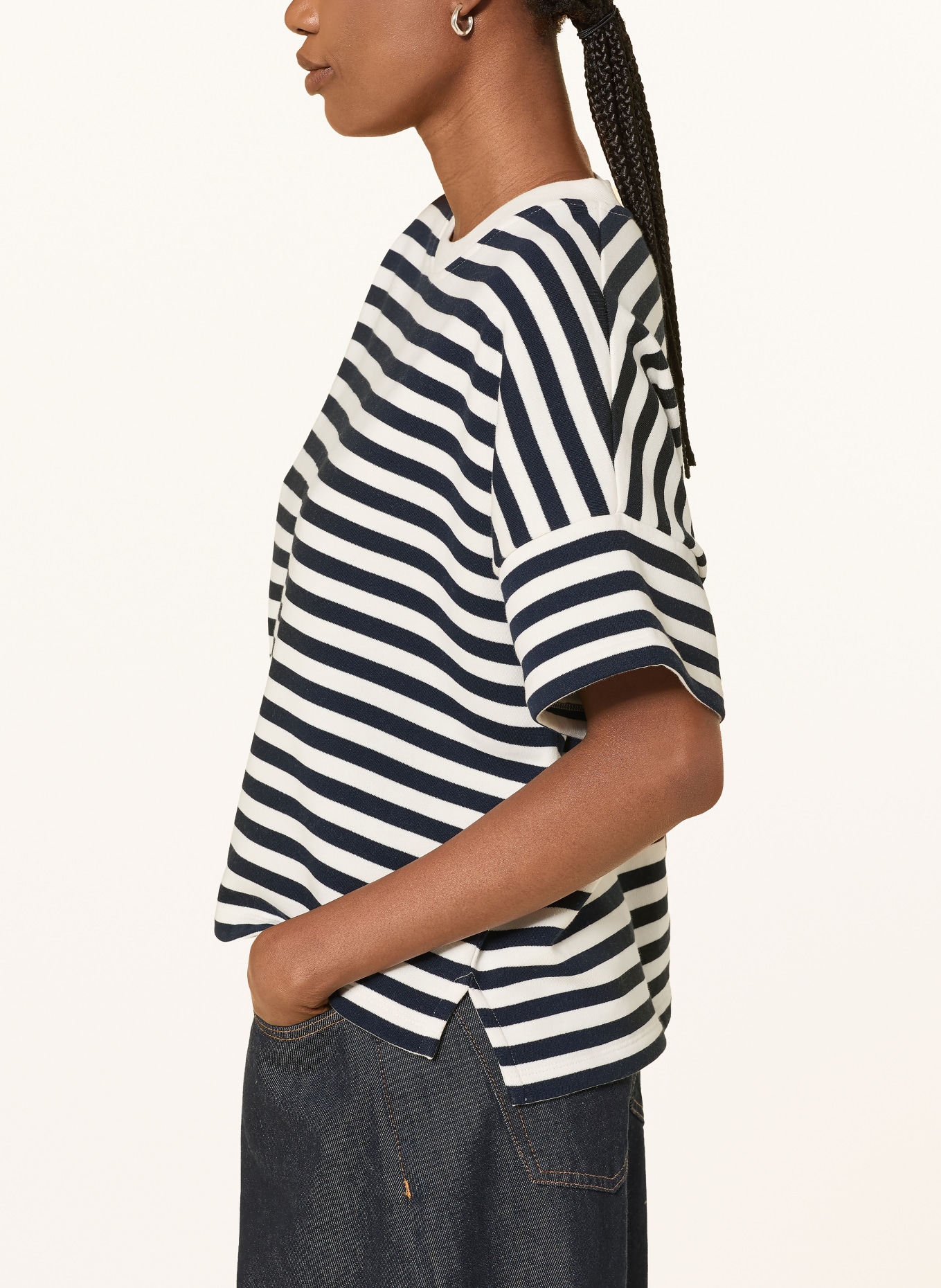 CLOSED Sweatshirt: DARK BLUE / ECRU