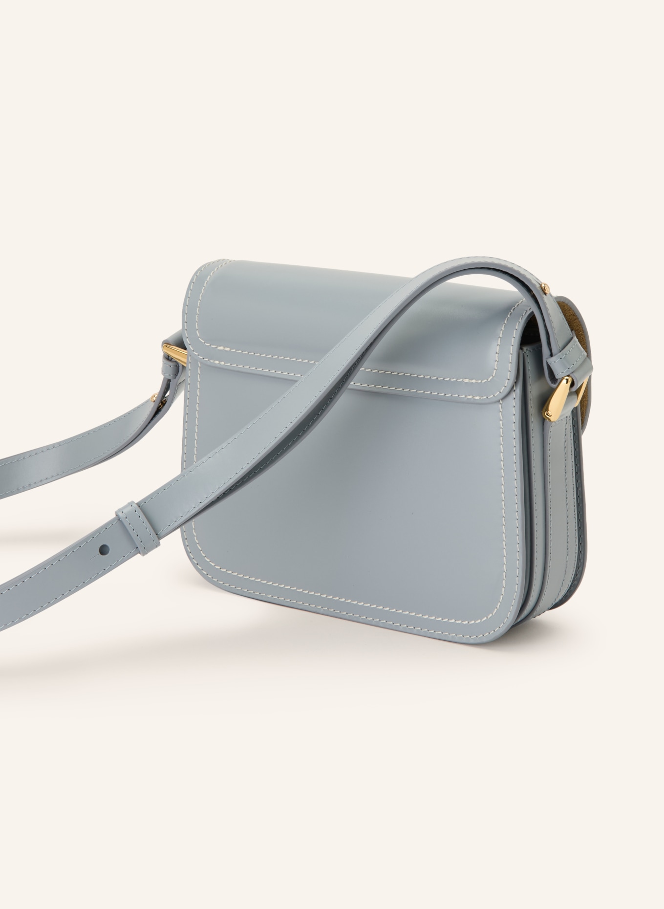A.P.C. GRACE SMALL Crossbody Bag: BLUE GRAY / GOLD