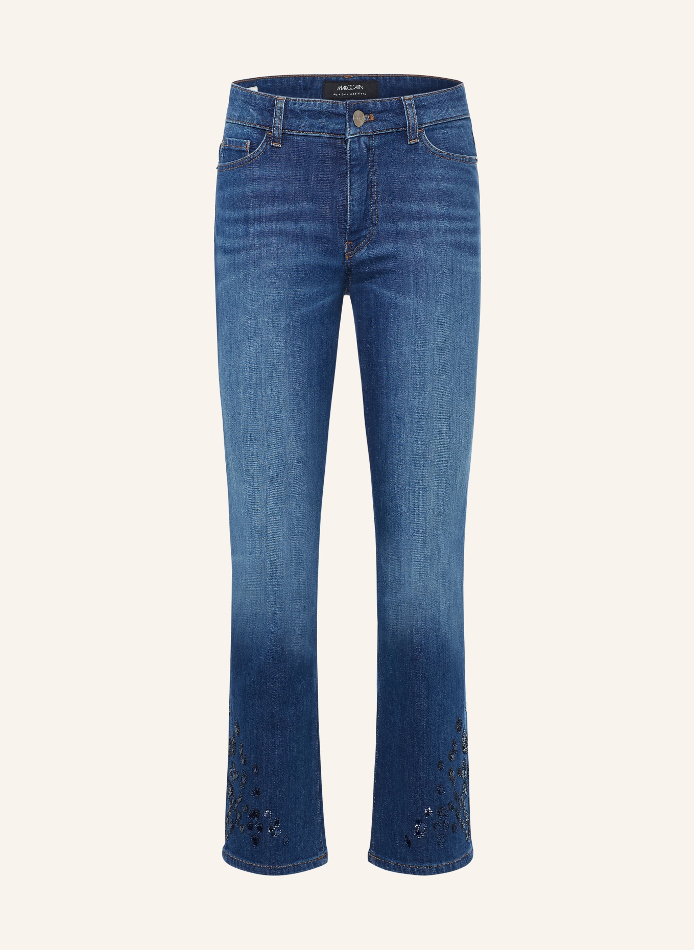 MARC CAIN Cropped Jeans FORLI mit Schmucksteinen: 357 vintage indigo