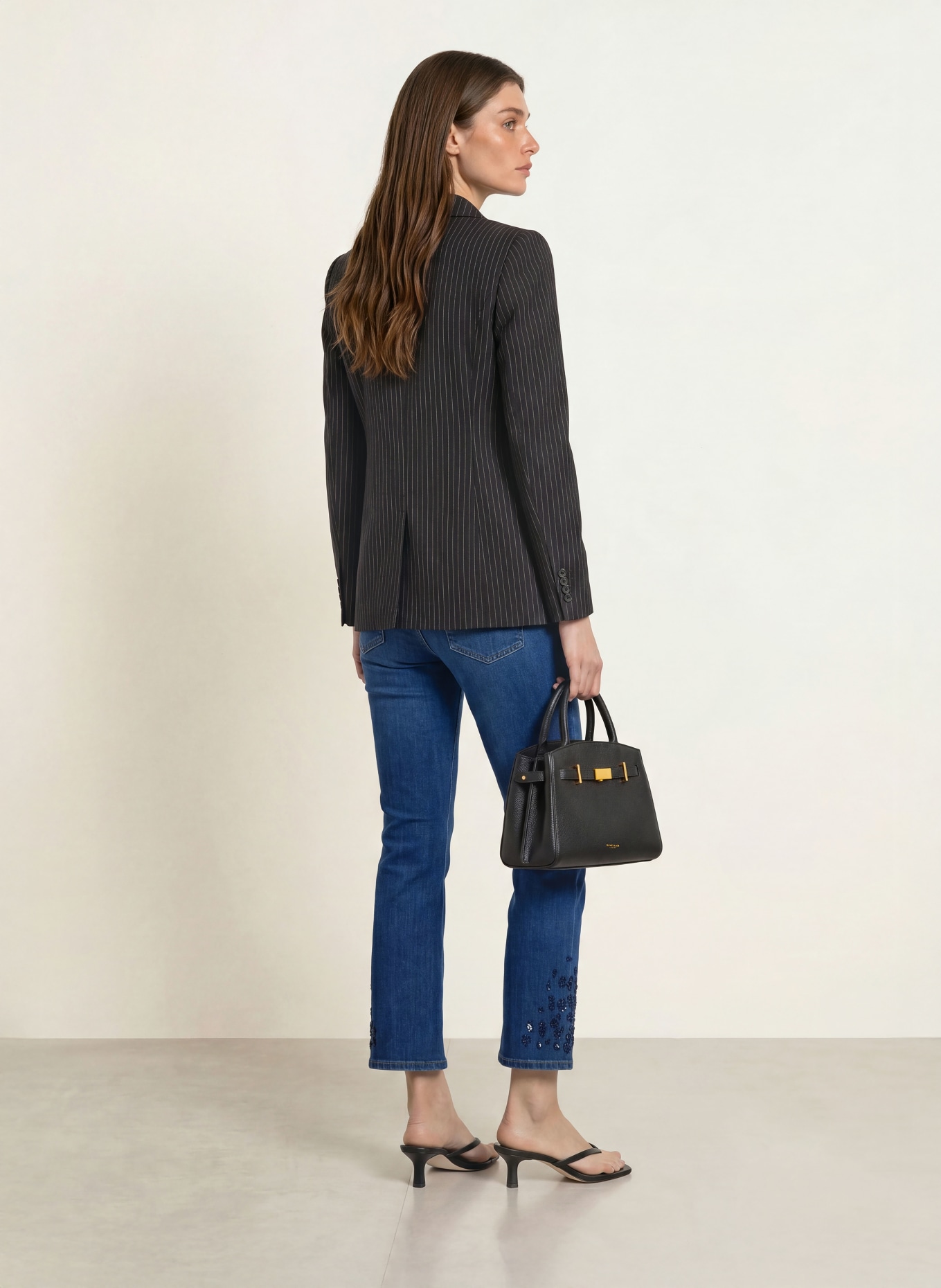 MARC CAIN Cropped Jeans FORLI mit Schmucksteinen: 357 vintage indigo