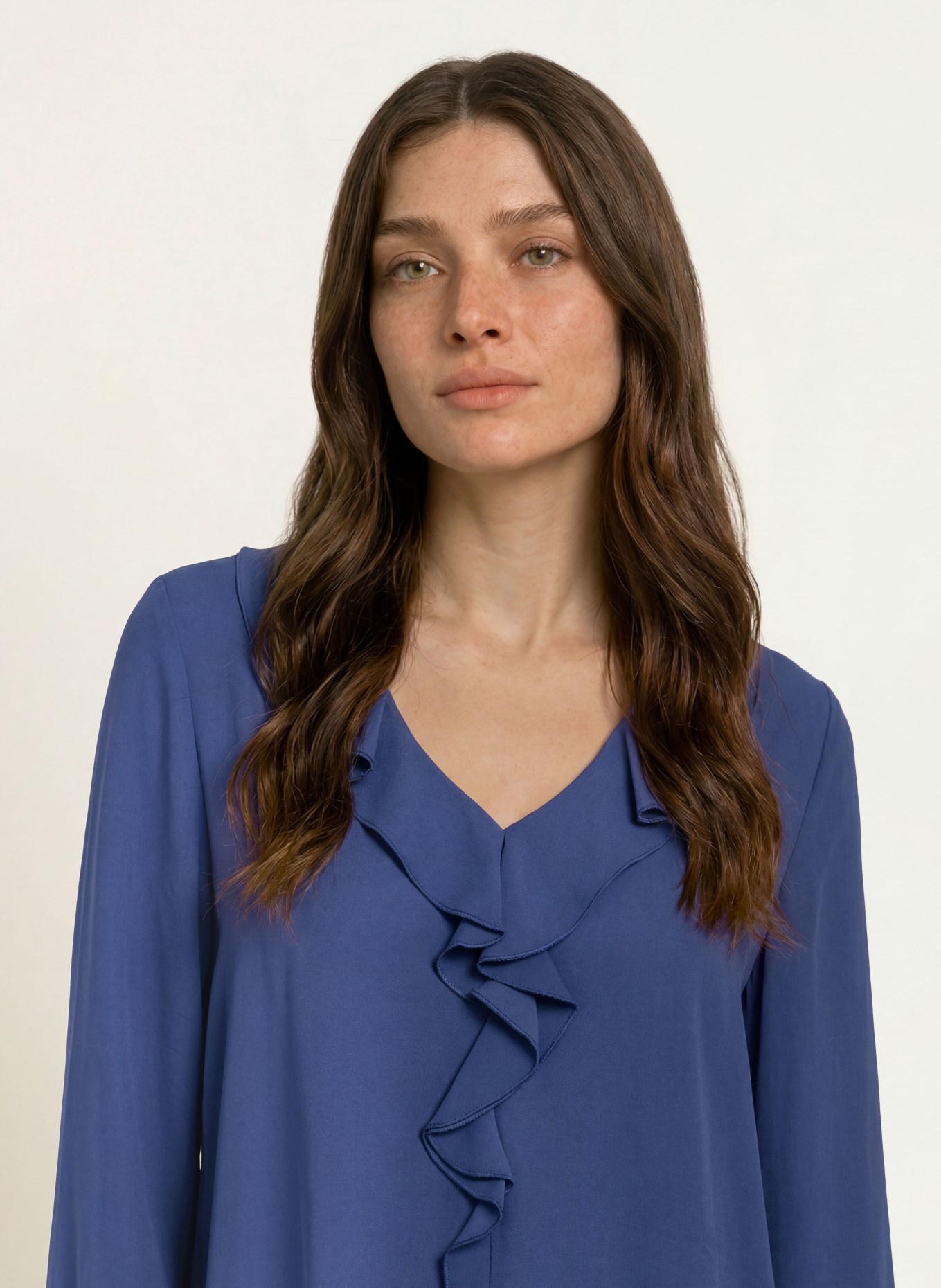 MARC CAIN Blusenshirt mit Volants: 391 midnight sail