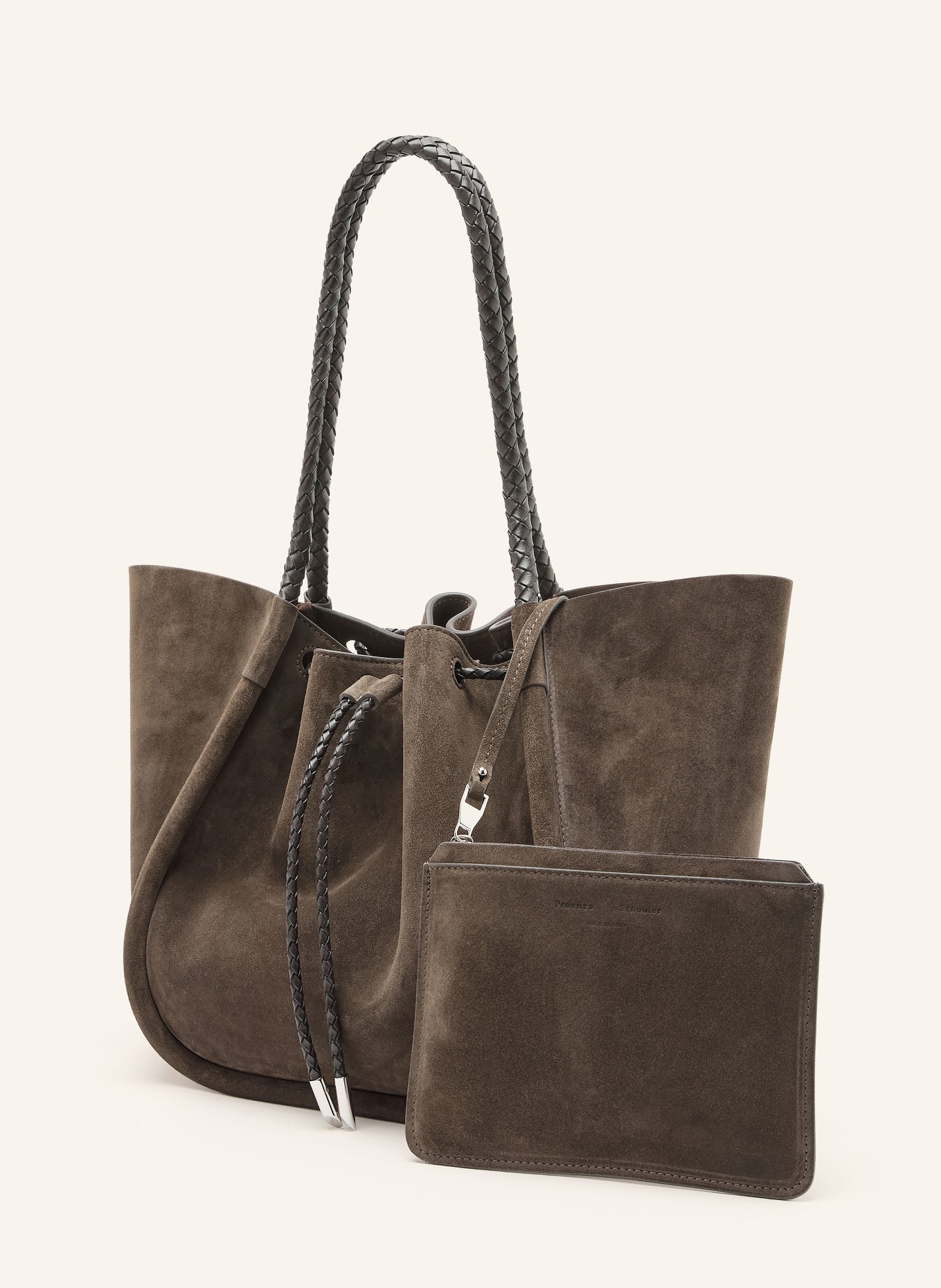 Proenza Schouler Shopperka z torebką typu pouch: SZAROBRĄZOWY