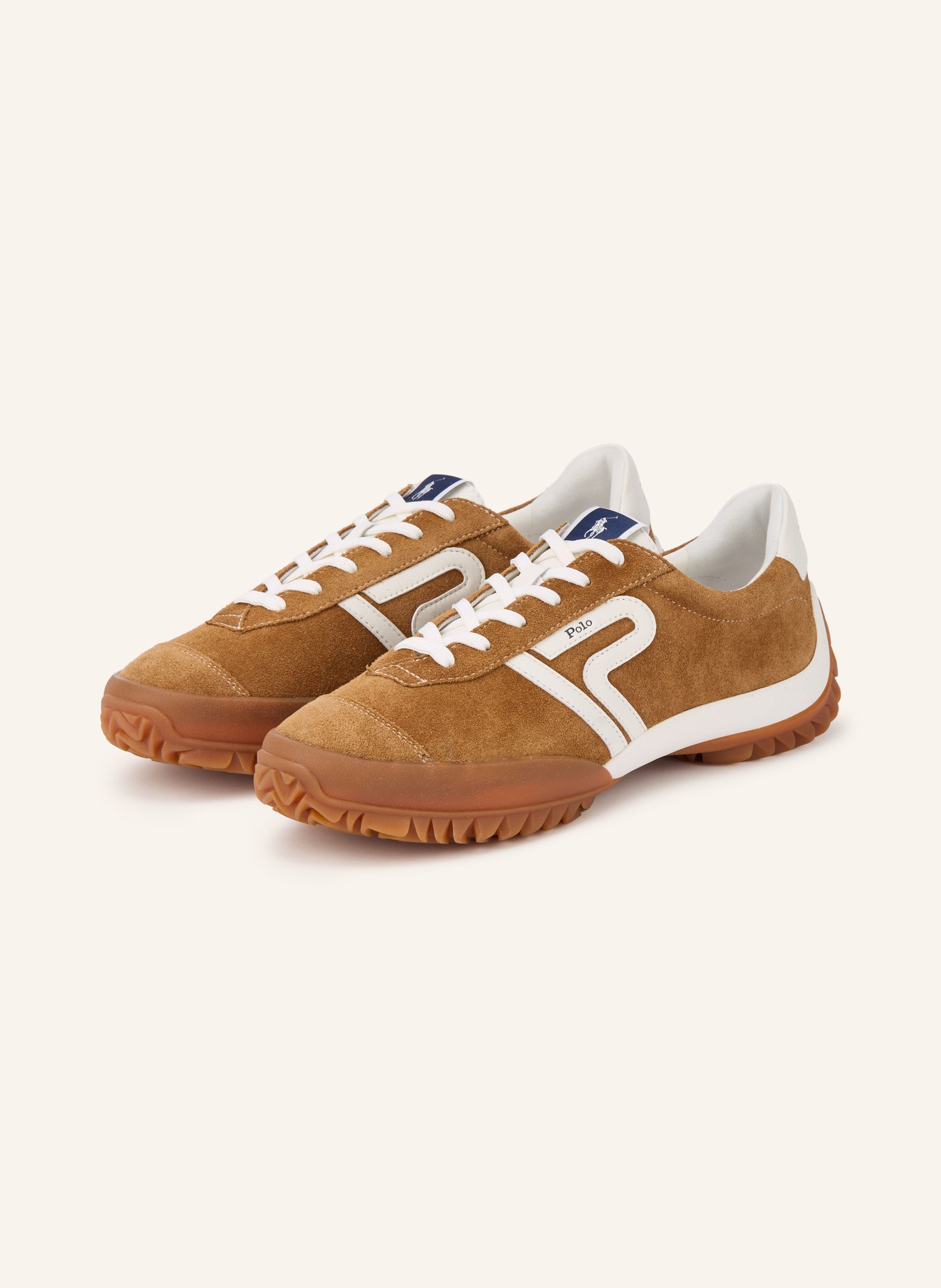 POLO RALPH LAUREN Sneaker: COGNAC / BLAU / WEISS