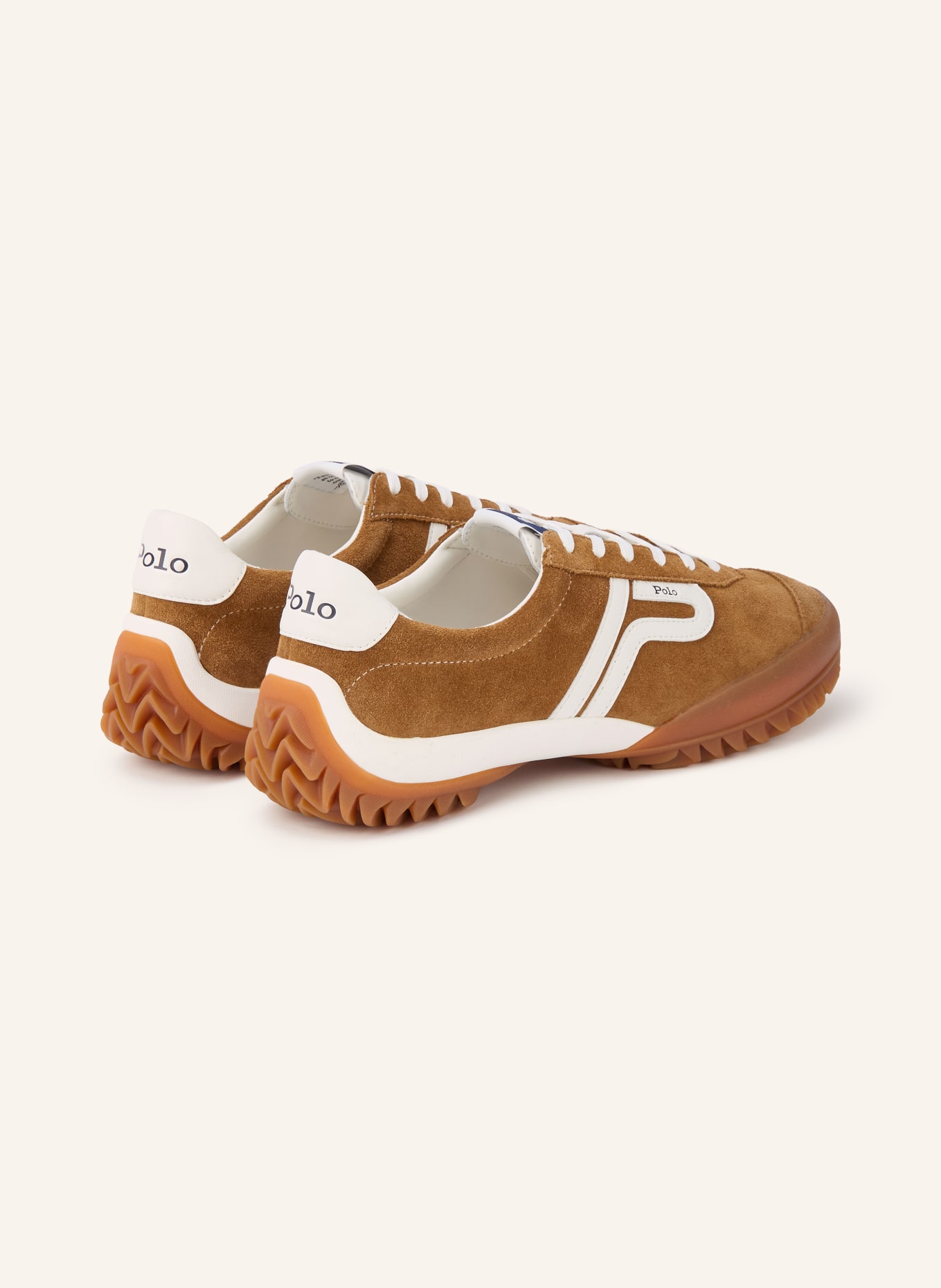 POLO RALPH LAUREN Sneaker: COGNAC / BLAU / WEISS