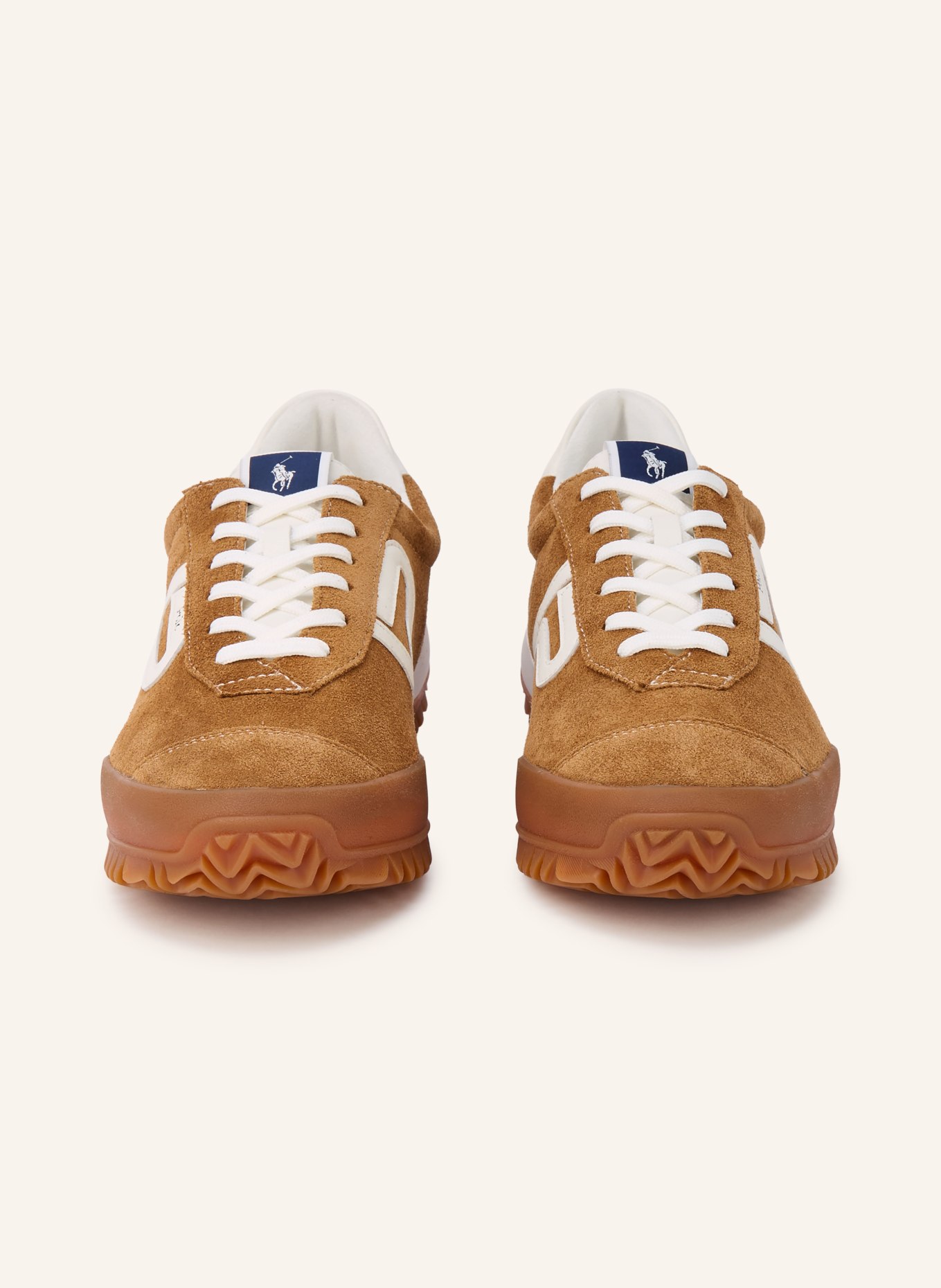 POLO RALPH LAUREN Sneaker: COGNAC / BLAU / WEISS