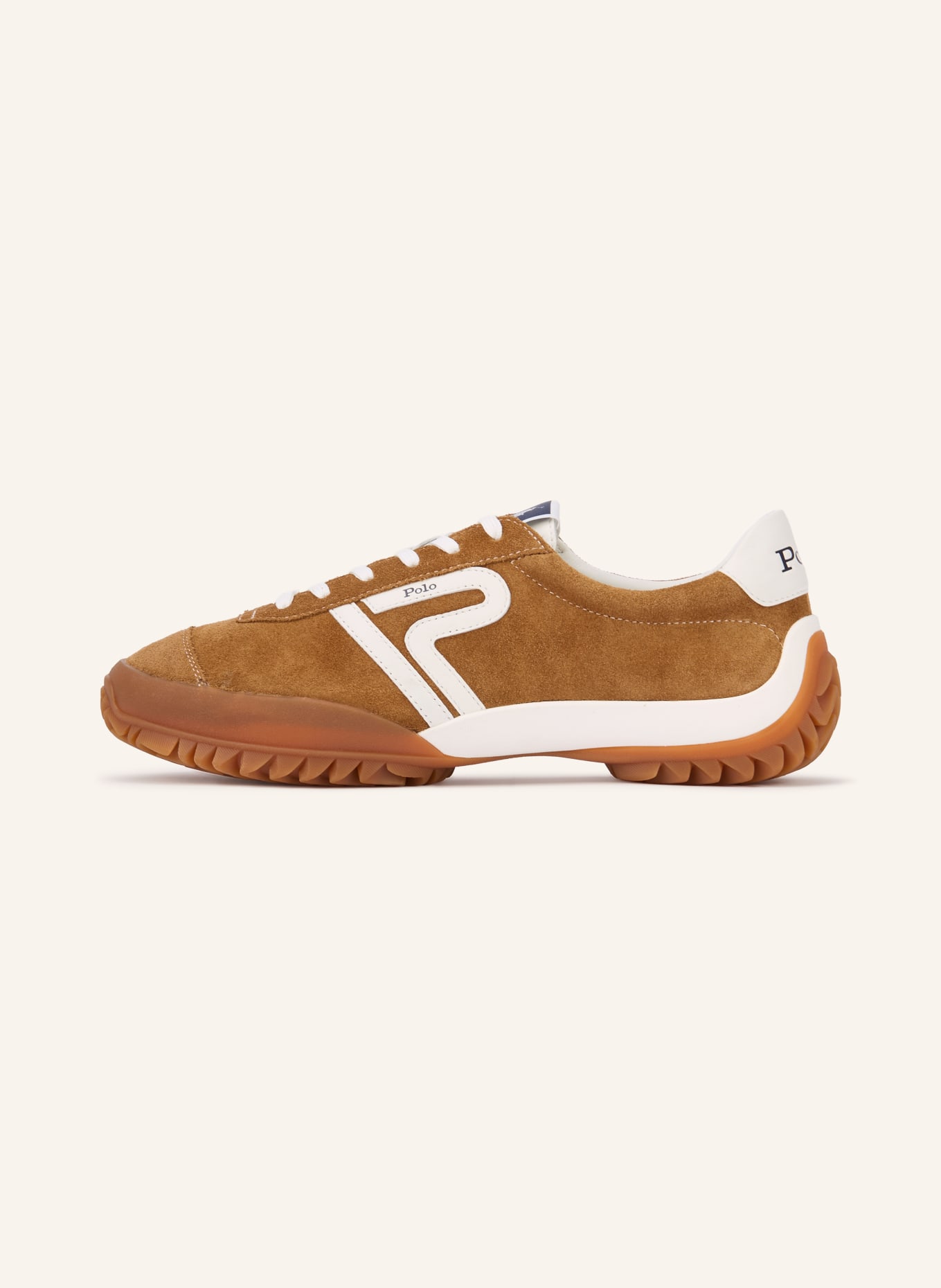 POLO RALPH LAUREN Sneaker: COGNAC / BLAU / WEISS