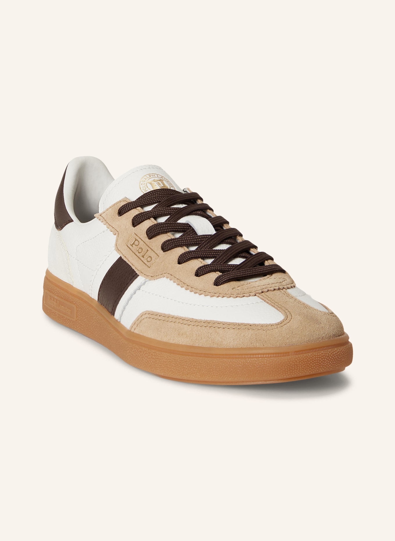 POLO RALPH LAUREN Sneakers: HVID / BRUN / BEIGE