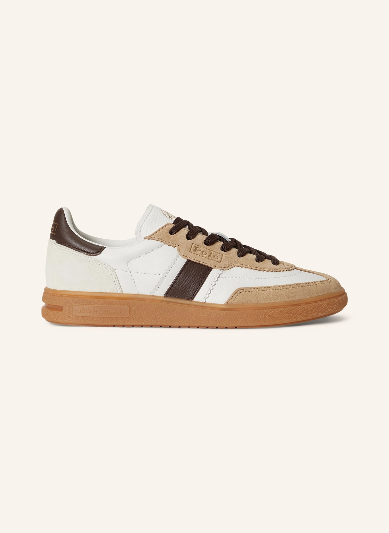 POLO RALPH LAUREN Sneakers: HVID / BRUN / BEIGE