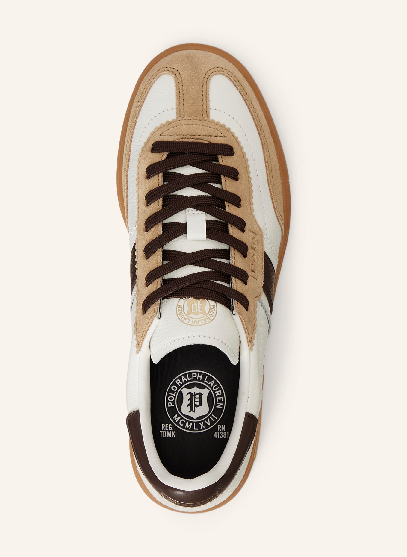 POLO RALPH LAUREN Sneakers: HVID / BRUN / BEIGE