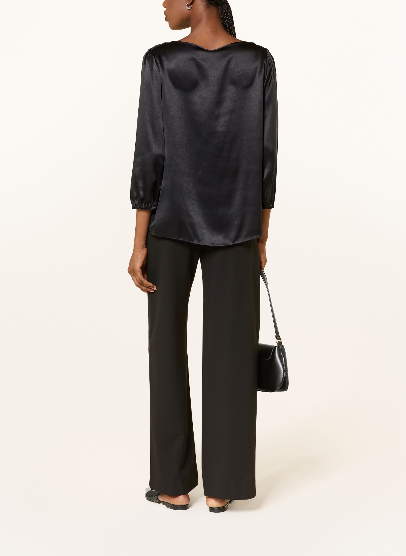 MARC CAIN Zijden blouse met 3/4-mouwen: 900 black new