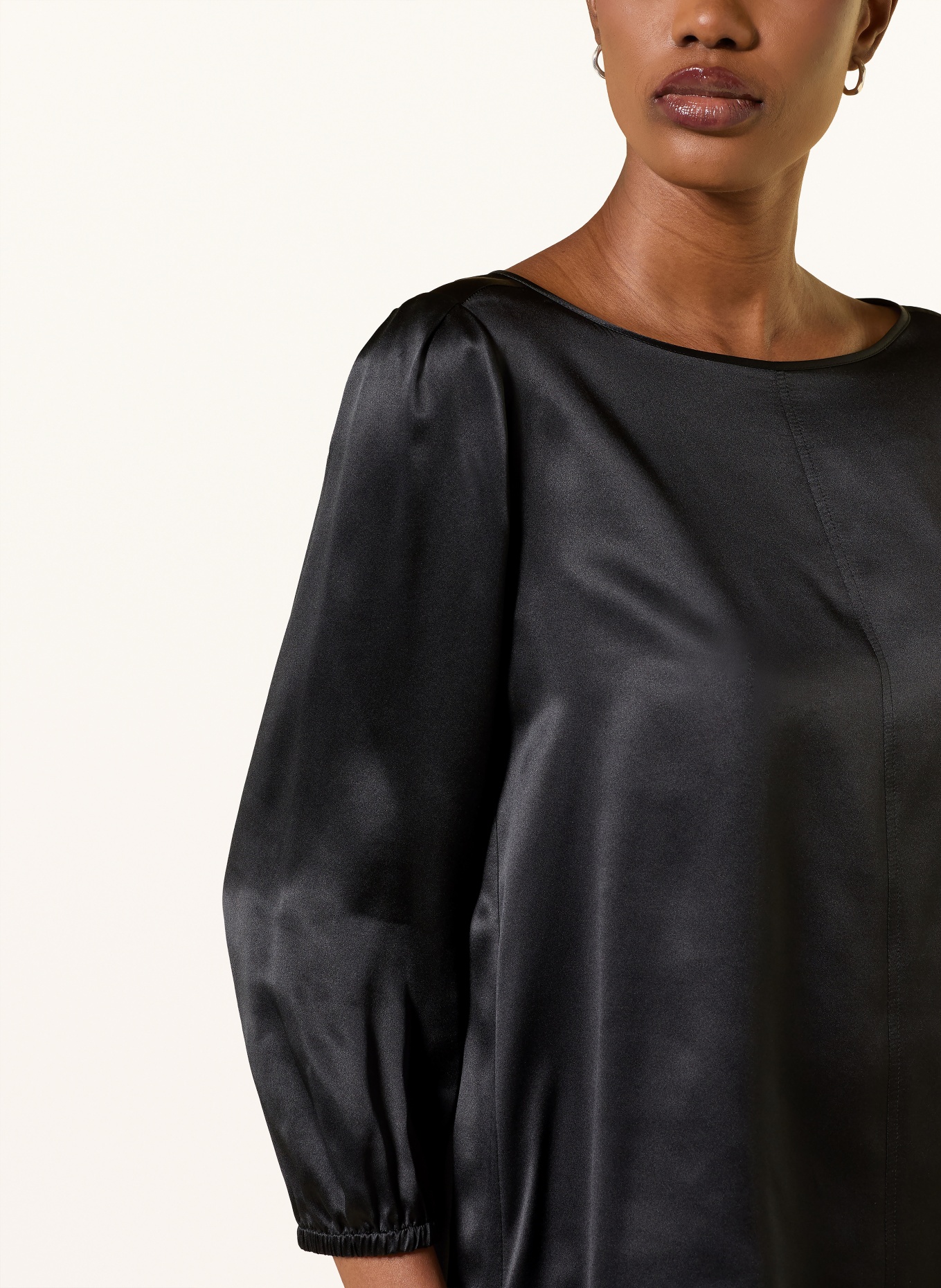 MARC CAIN Zijden blouse met 3/4-mouwen: 900 black new