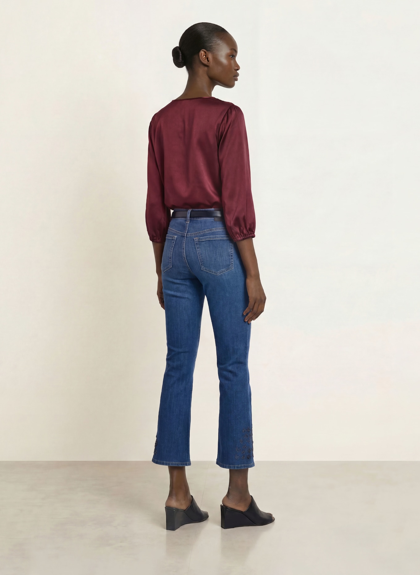 MARC CAIN Blusenshirt aus Seide mit 3/4-Arm: 296 winetasting