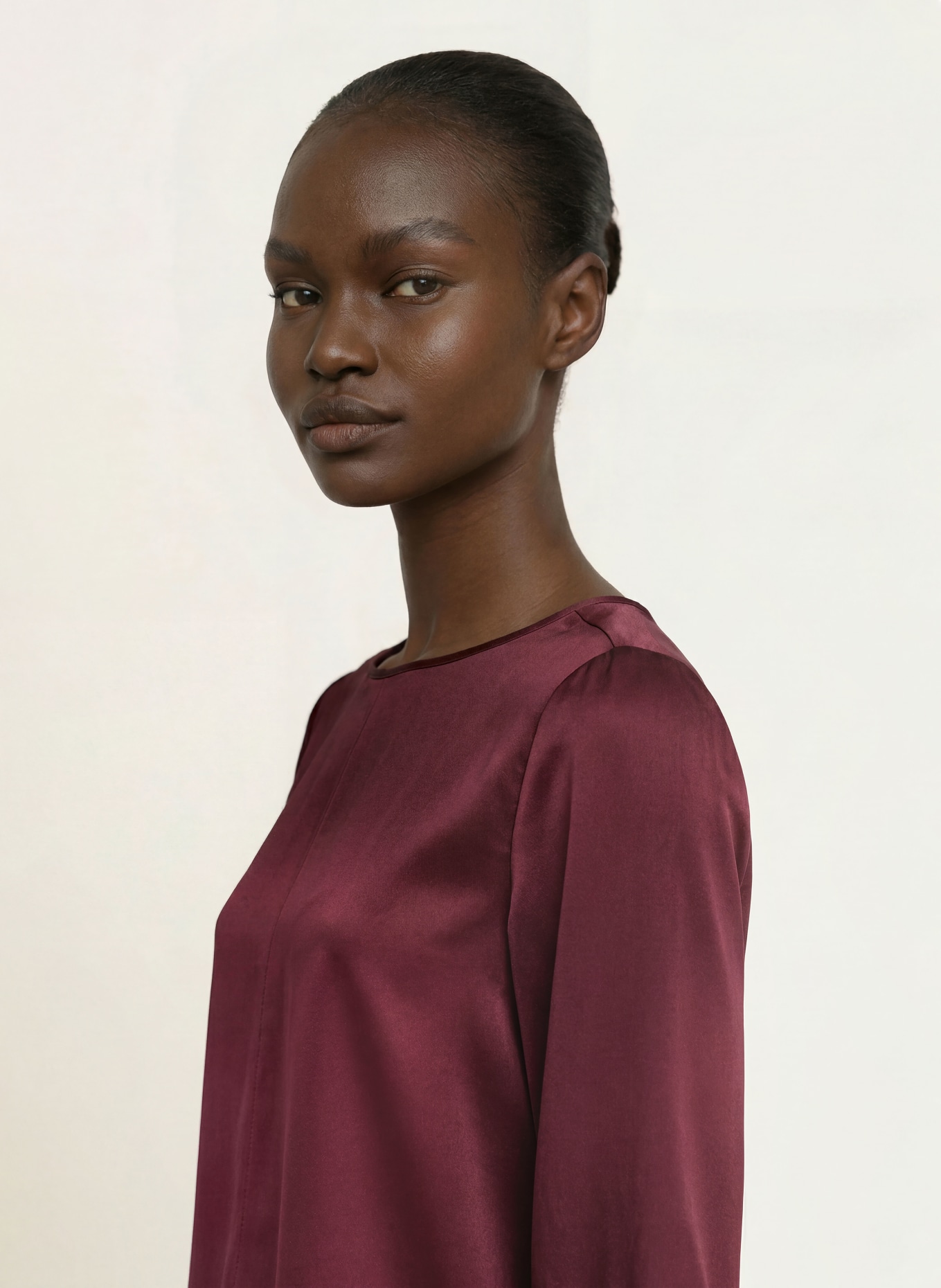 MARC CAIN Blusenshirt aus Seide mit 3/4-Arm: 296 winetasting