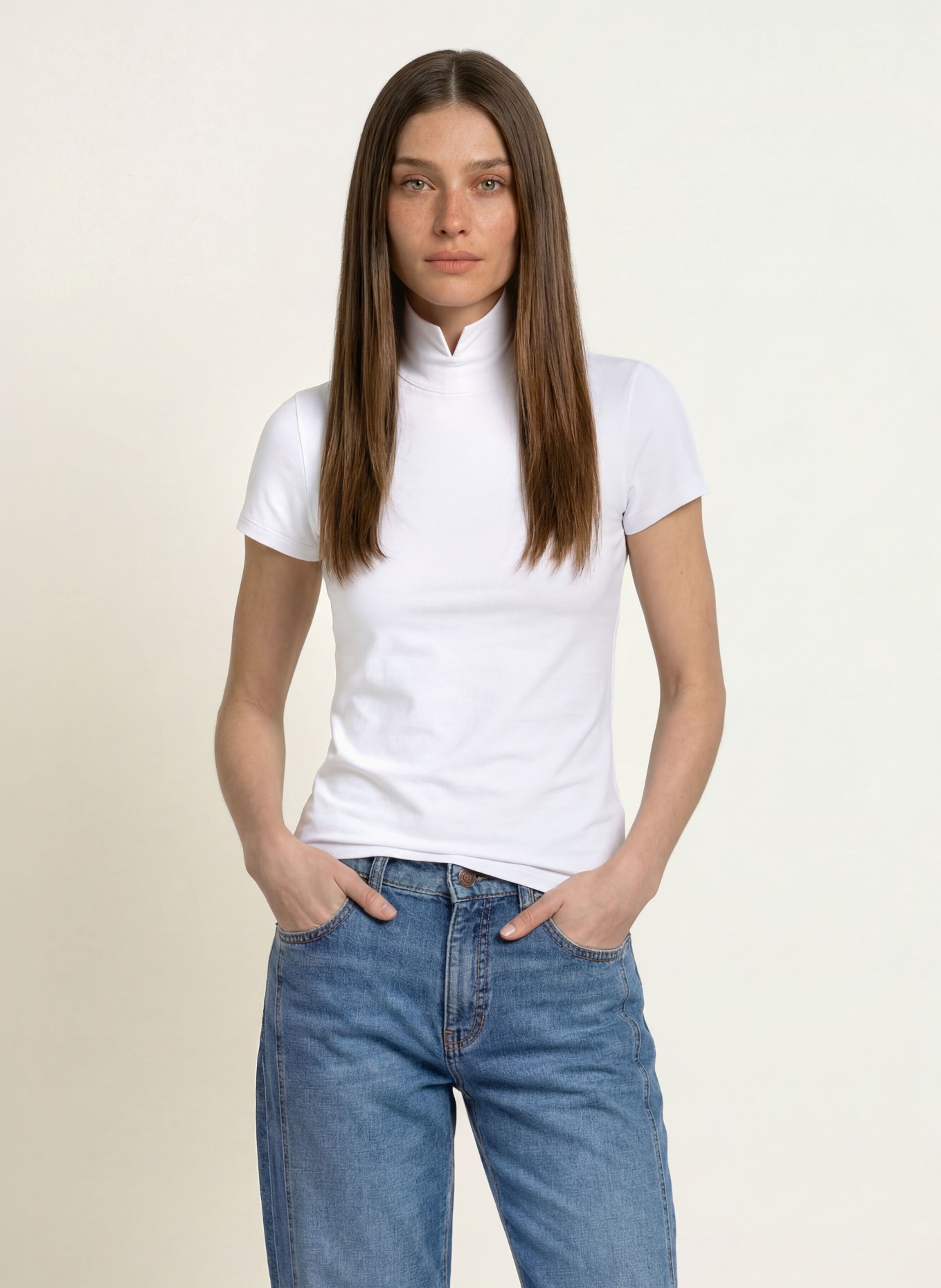 MARC CAIN T-Shirt: 100 WHITE