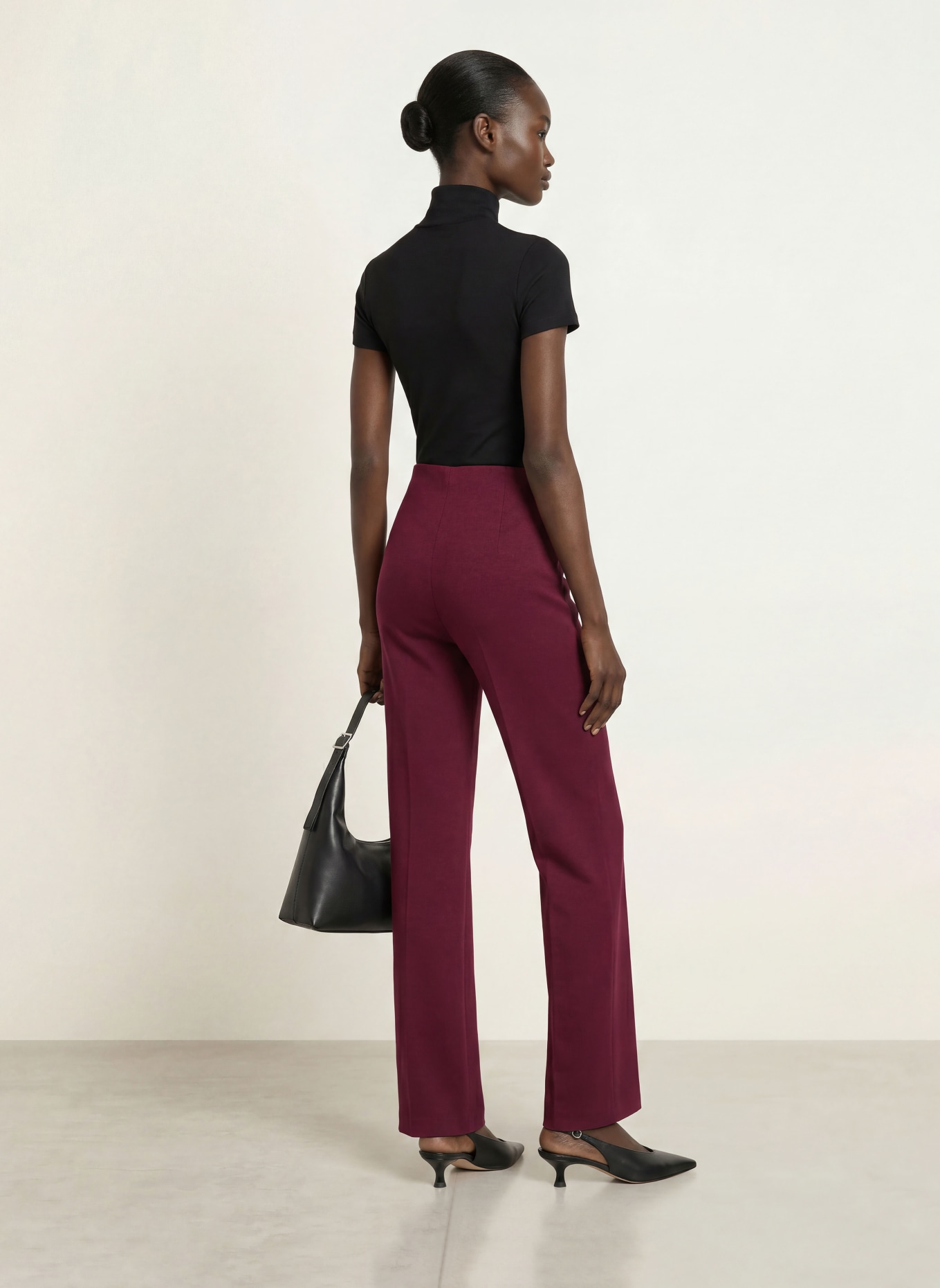 MARC CAIN WINDER jersey marl pants: 296 winetasting