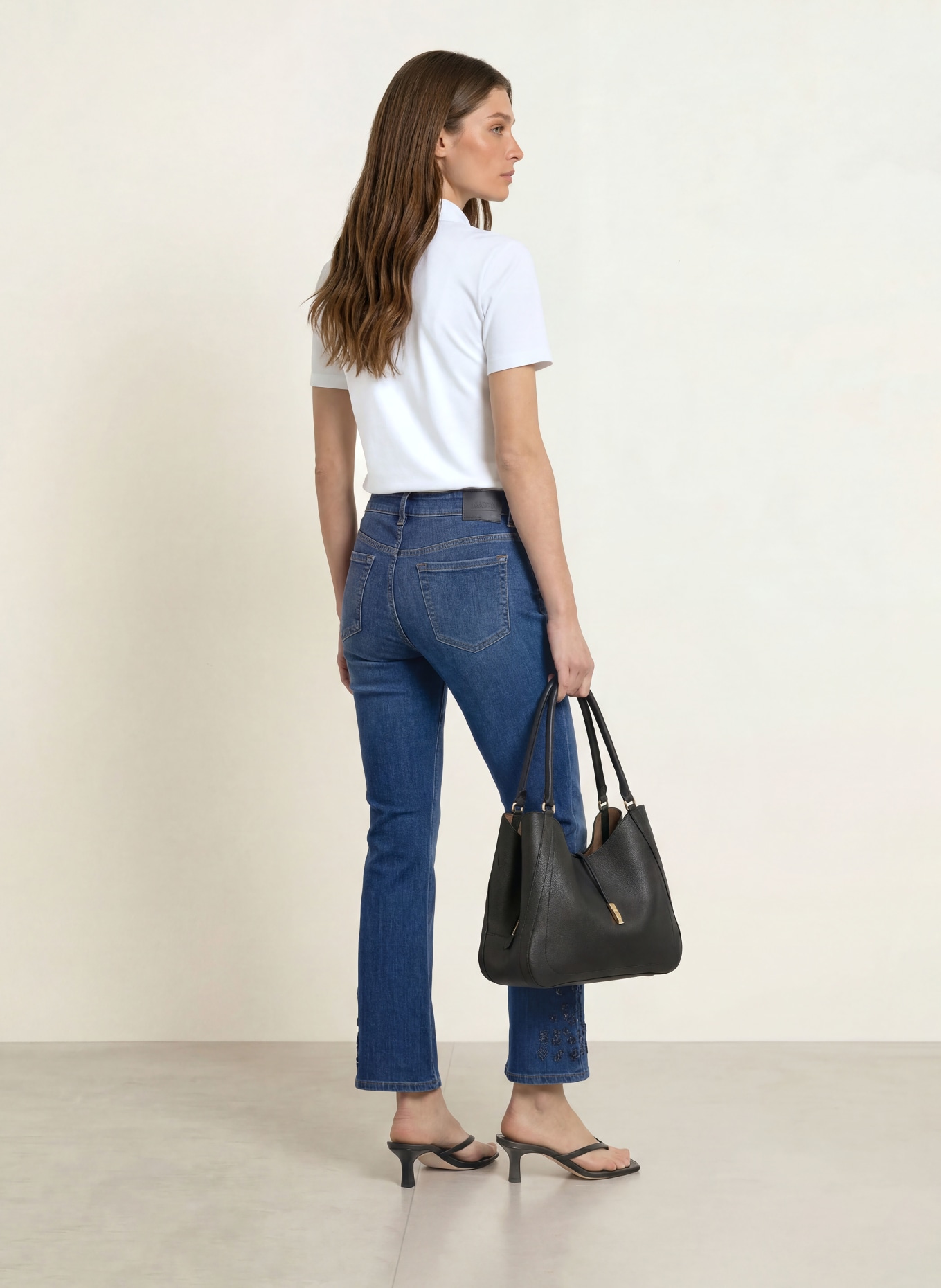 MARC CAIN Jerseyové polo tričko: 100 WHITE