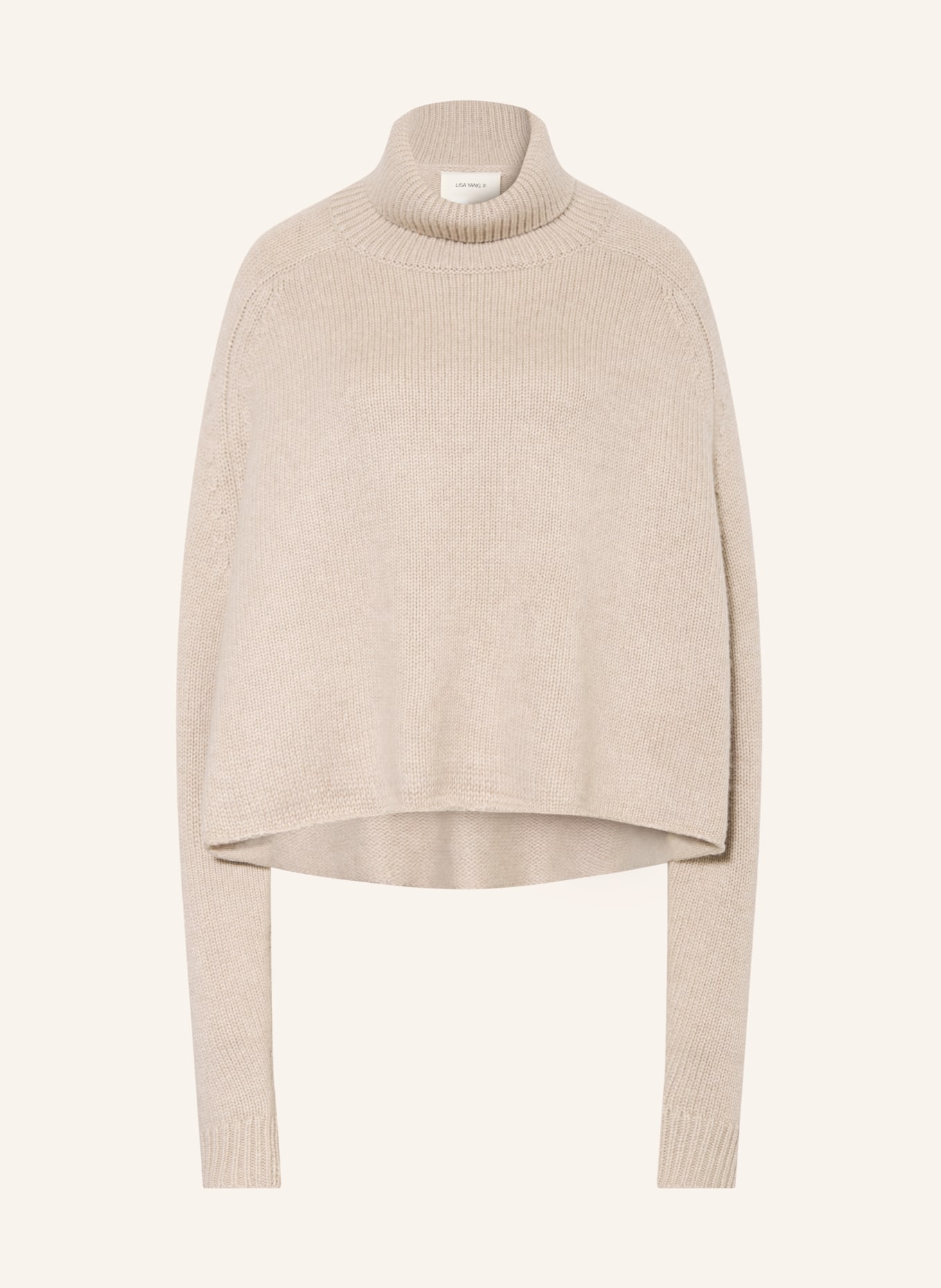 LISA YANG CATHIE cashmere turtleneck sweater: BEIGE