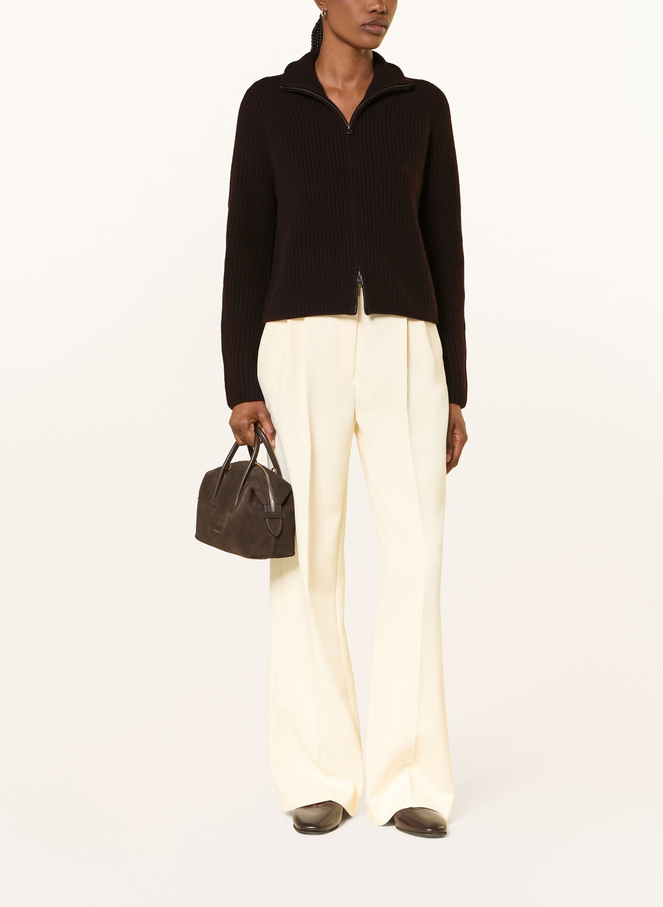 LISA YANG Cashmere cardigan: DARK BROWN