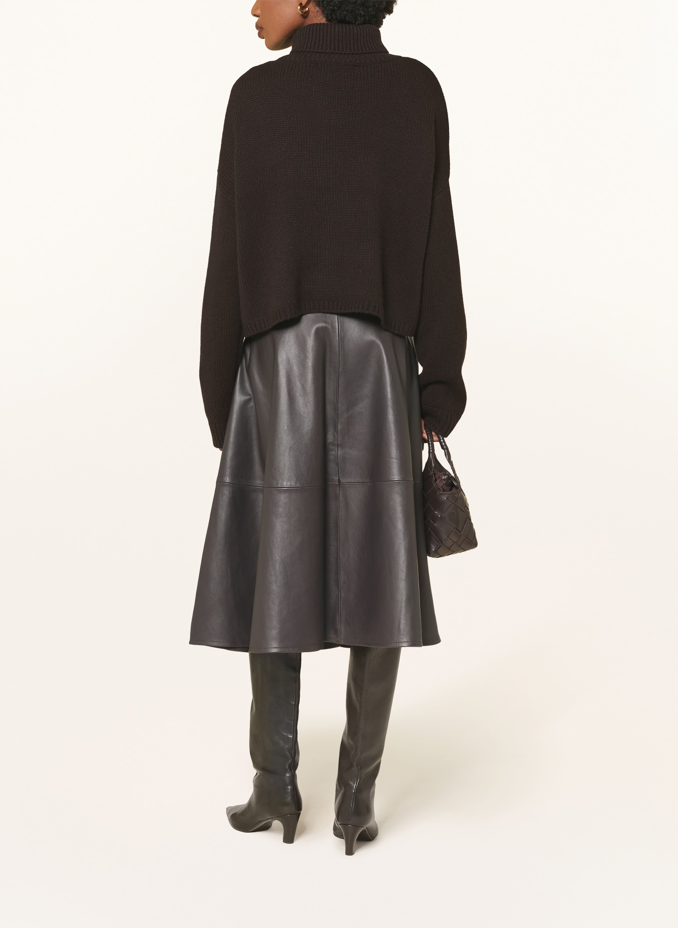 LISA YANG ZERLINA cashmere turtleneck sweater: DARK BROWN