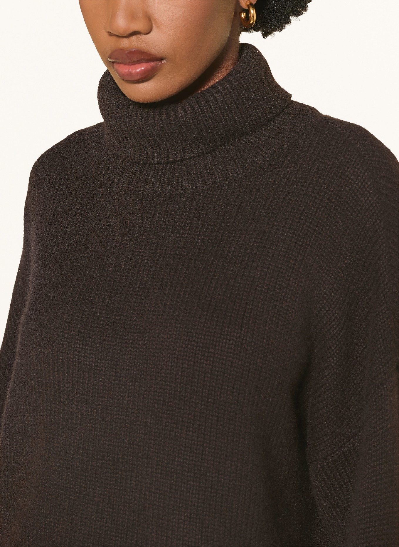 LISA YANG ZERLINA cashmere turtleneck sweater: DARK BROWN