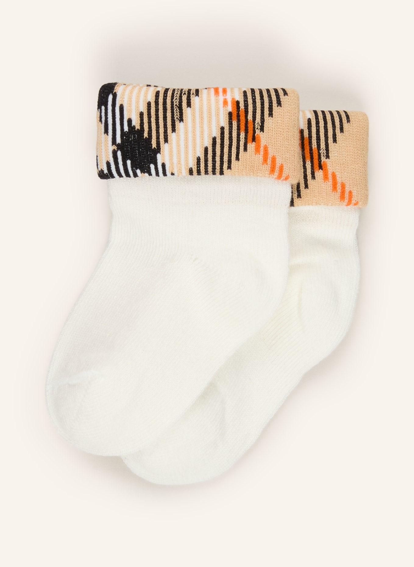 BURBERRY Lot de 2 paires de chaussettes: ÉCRU / BEIGE / NOIR