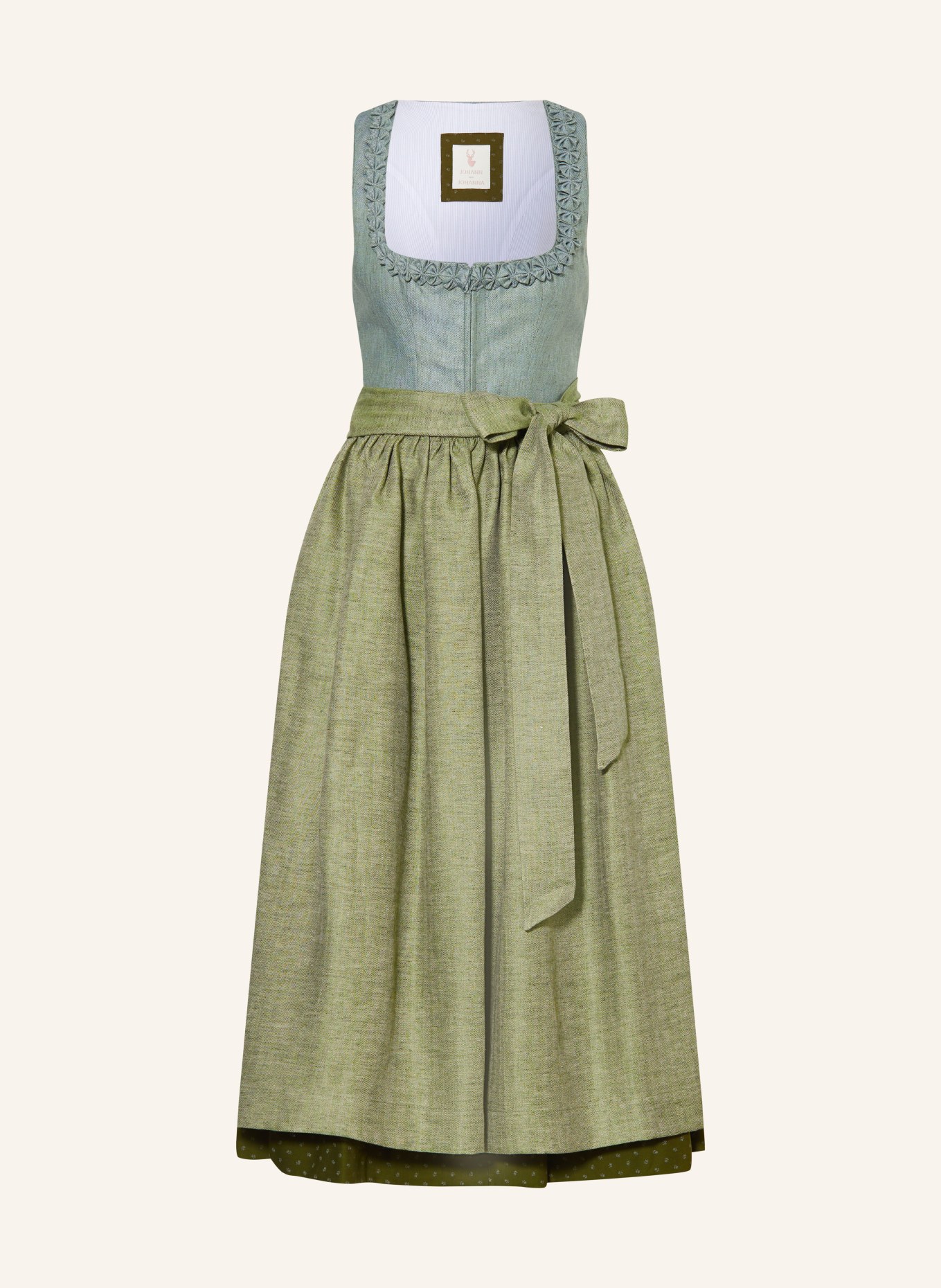 Johann & Johanna Dirndl mit Leinen: OLIV / MINT
