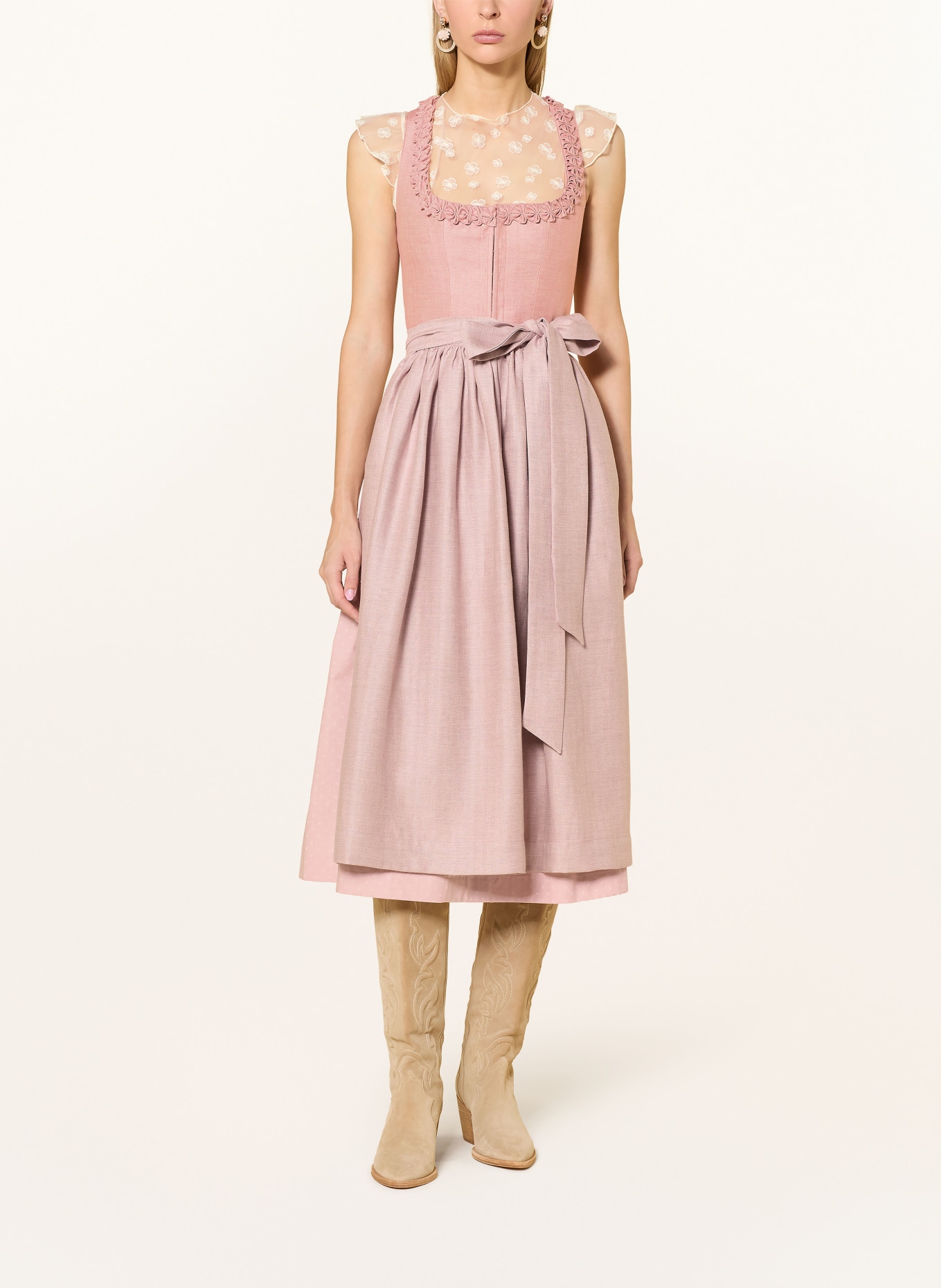 Johann & Johanna Dirndl mit Leinen: ALTROSA / ROSÉ