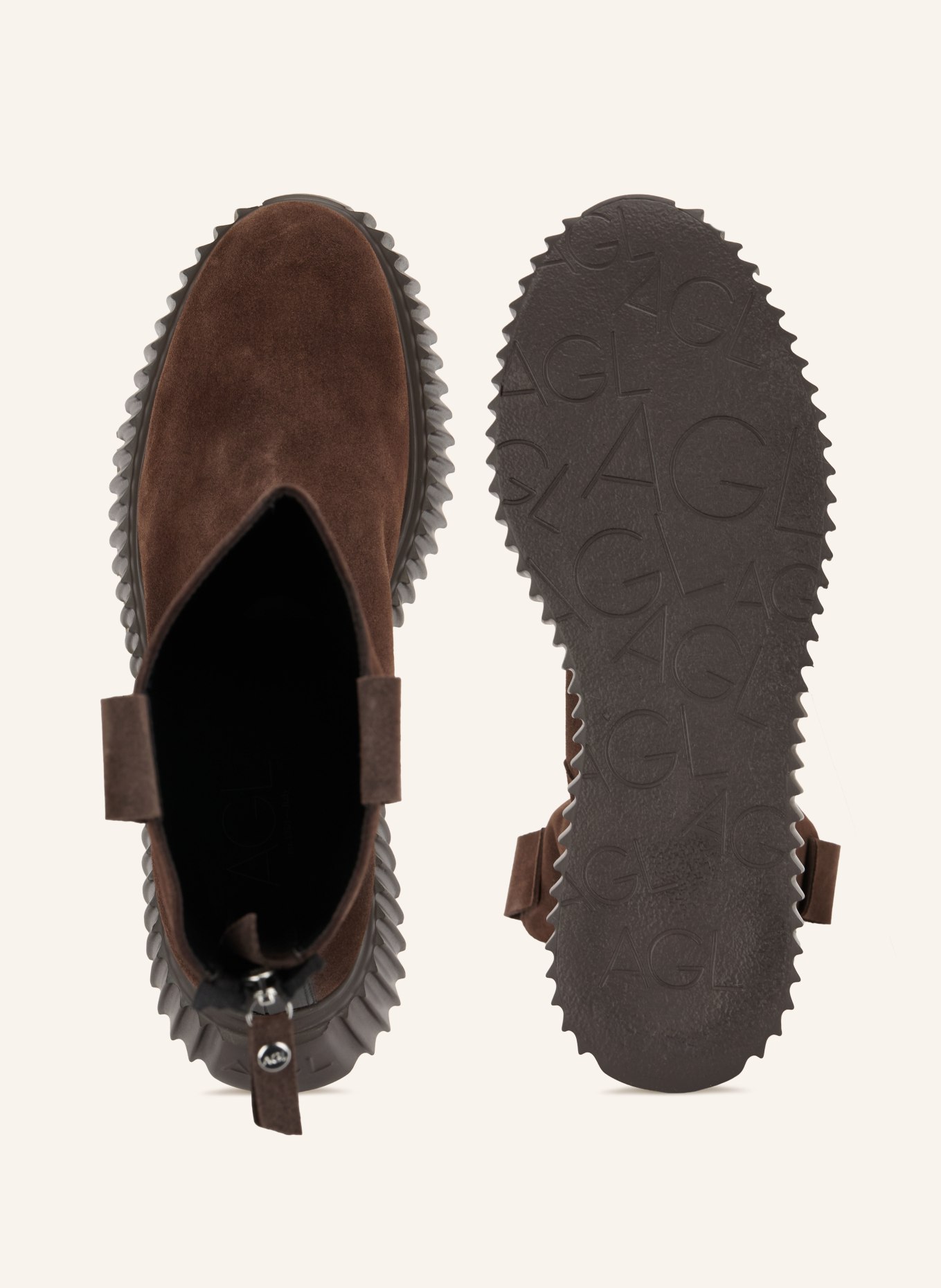 AGL Plateau-Boots MILAGROS: DUNKELBRAUN / SILBER