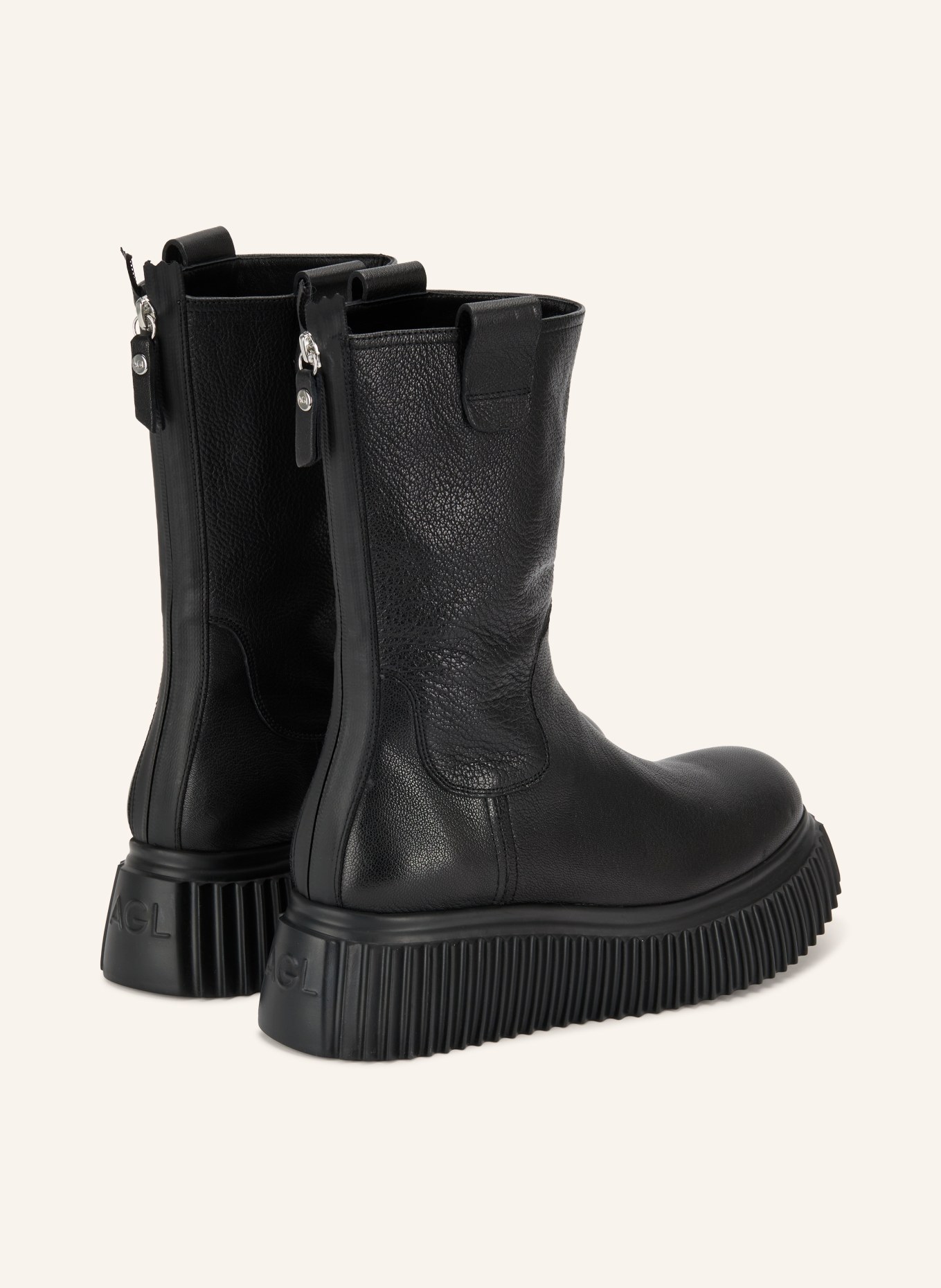 AGL Plateau-Boots MILAGROS: SCHWARZ / SILBER