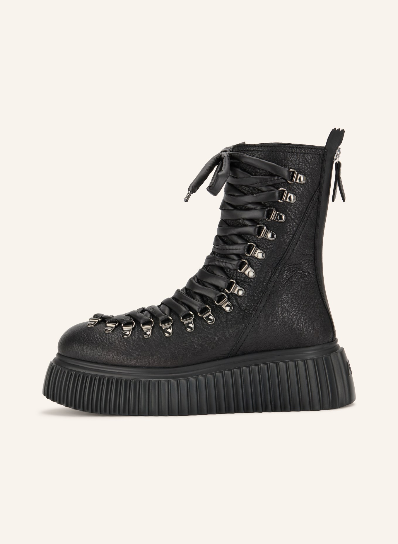 AGL Schnürboots DROMO: SCHWARZ / SILBER