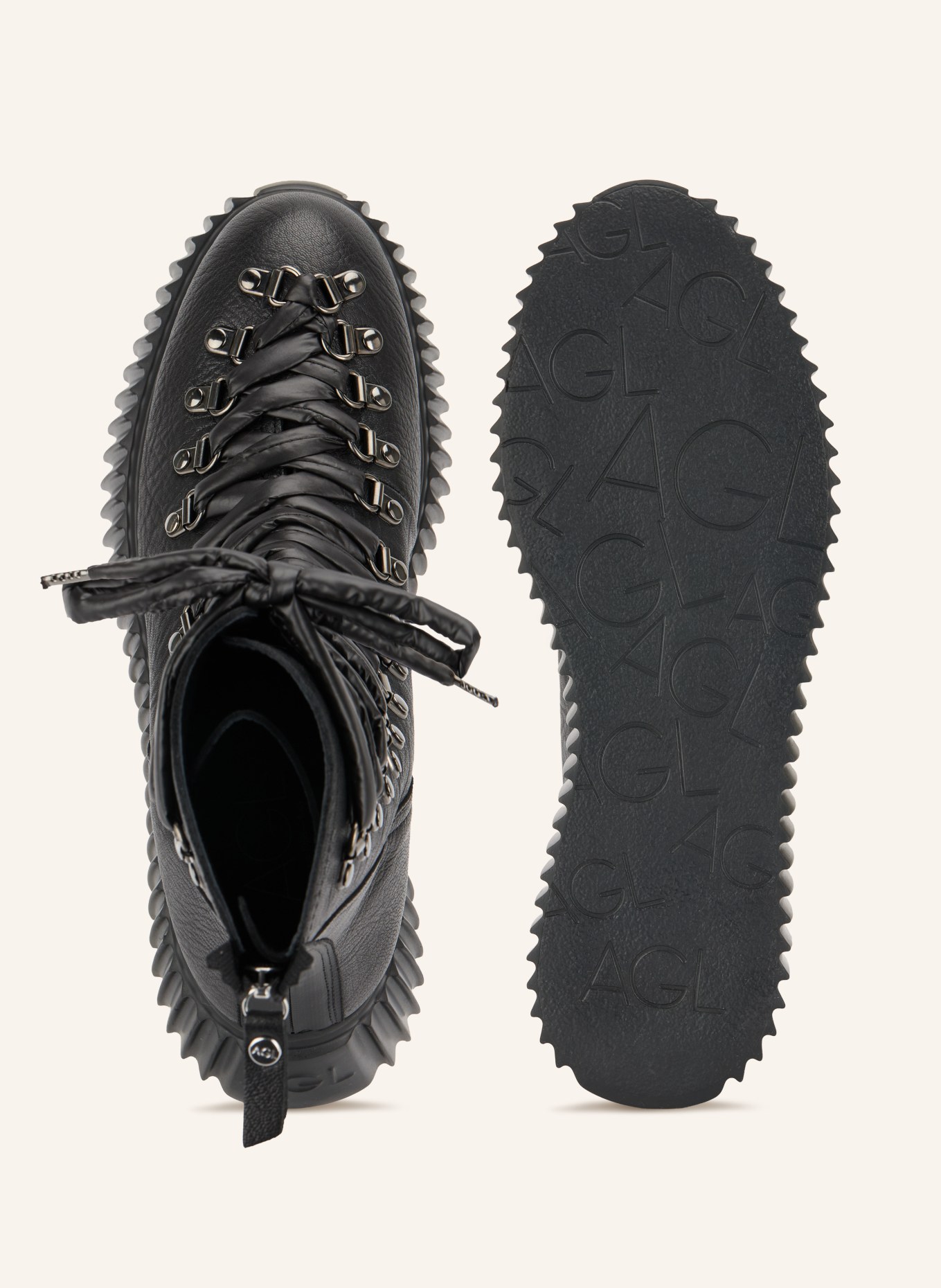 AGL Schnürboots DROMO: SCHWARZ / SILBER
