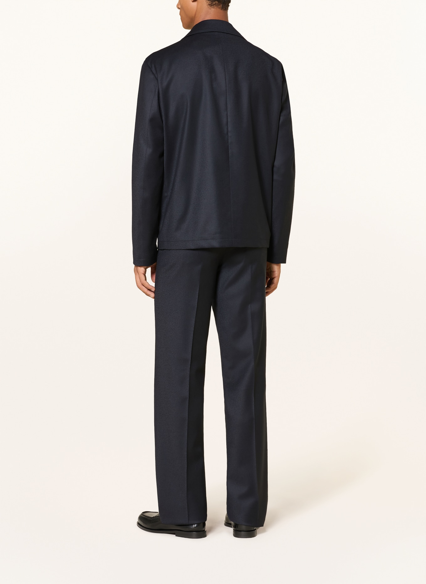 LARDINI Regular-Fit Flannel Pants: DARK BLUE