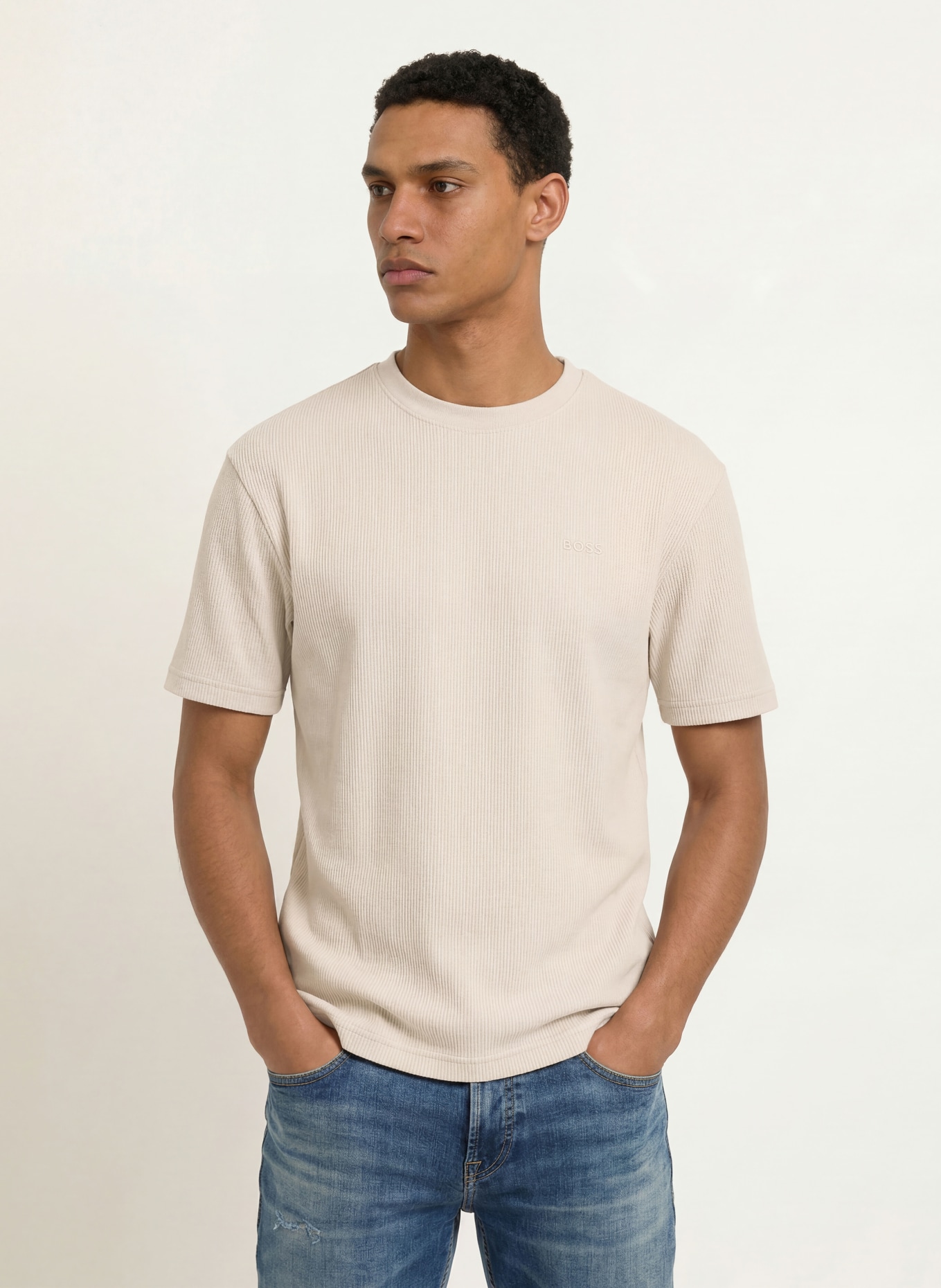 BOSS T-Shirt: BEIGE