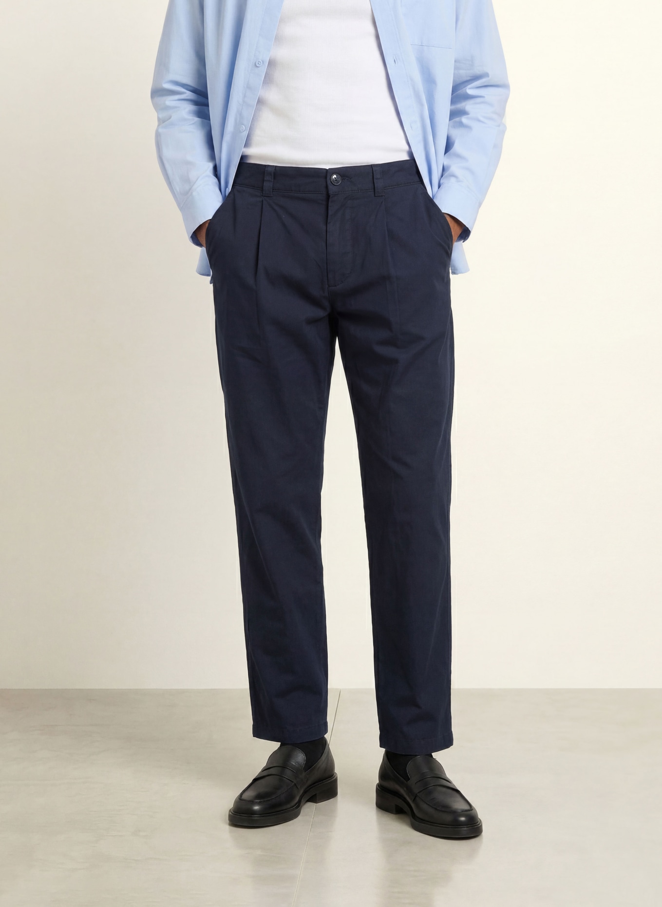 BOSS Chino Tapered Fit: DONKERBLAUW