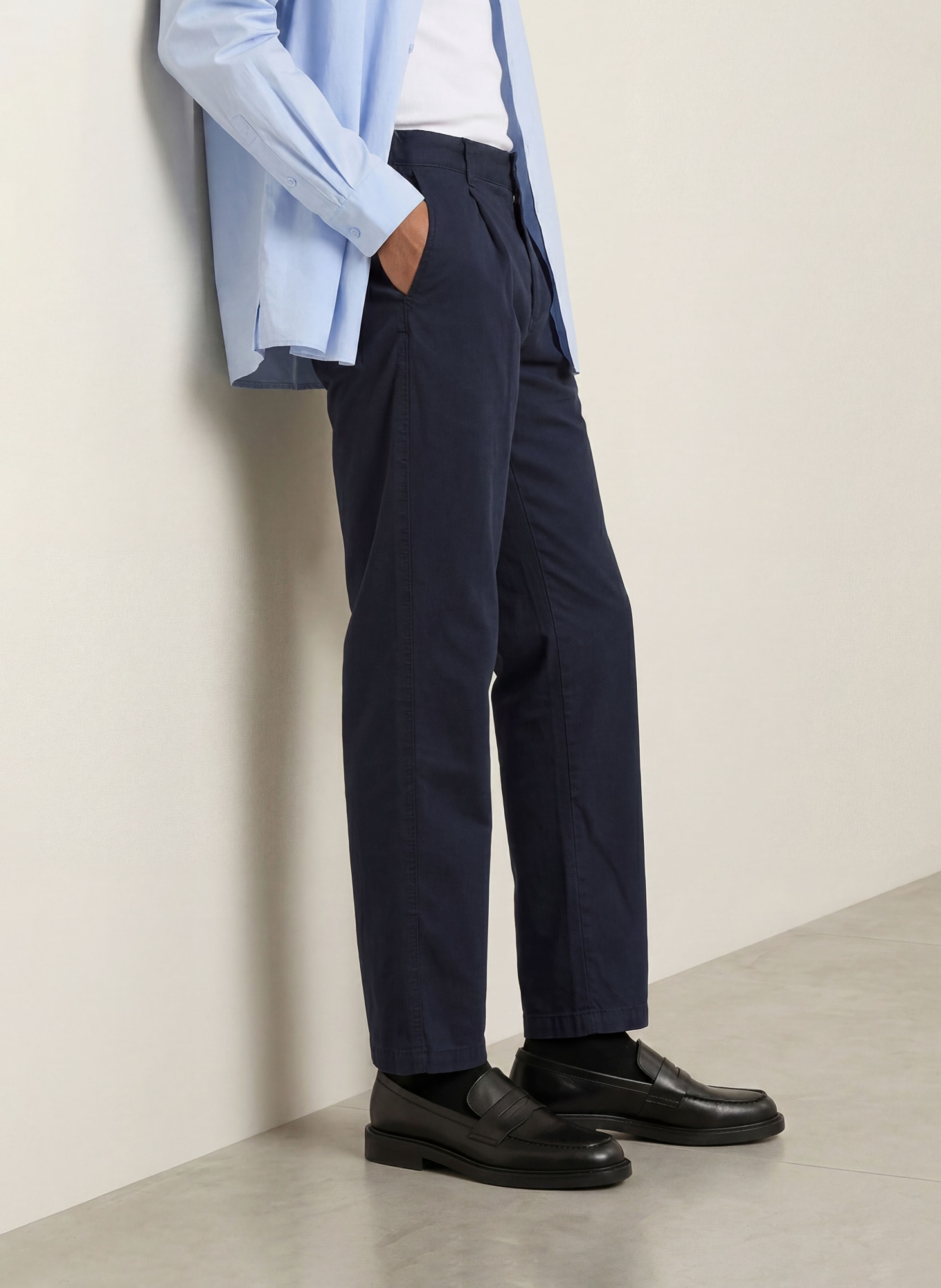 BOSS Chino Tapered Fit: DONKERBLAUW