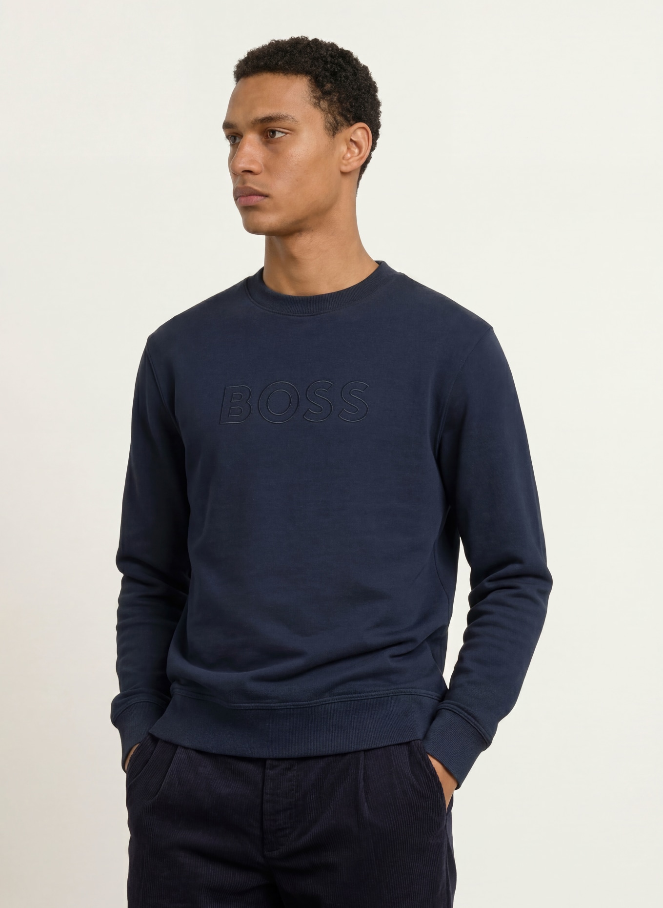 BOSS Sweatshirt: DUNKELBLAU