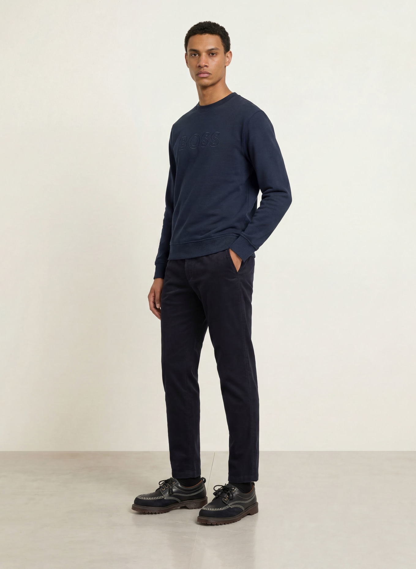 BOSS Sweatshirt: DUNKELBLAU