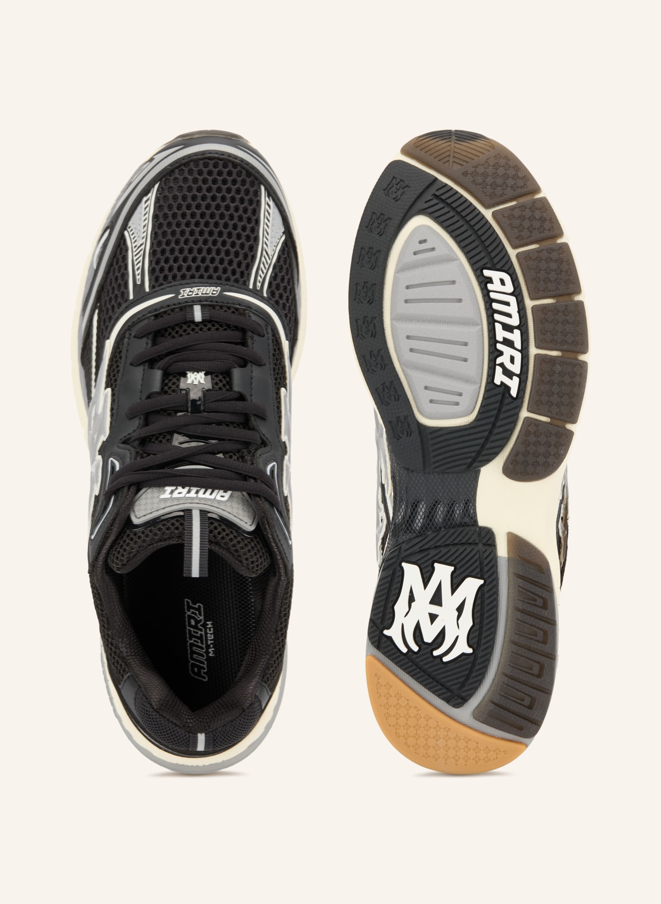 AMIRI Adidași M-TECH: NEGRU / GRI DESCHIS / ALB