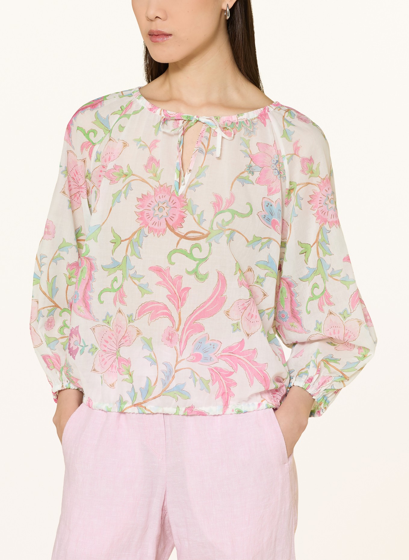 monari Chemisier à manches 3/4: BLANC / ROSE / VERT CLAIR