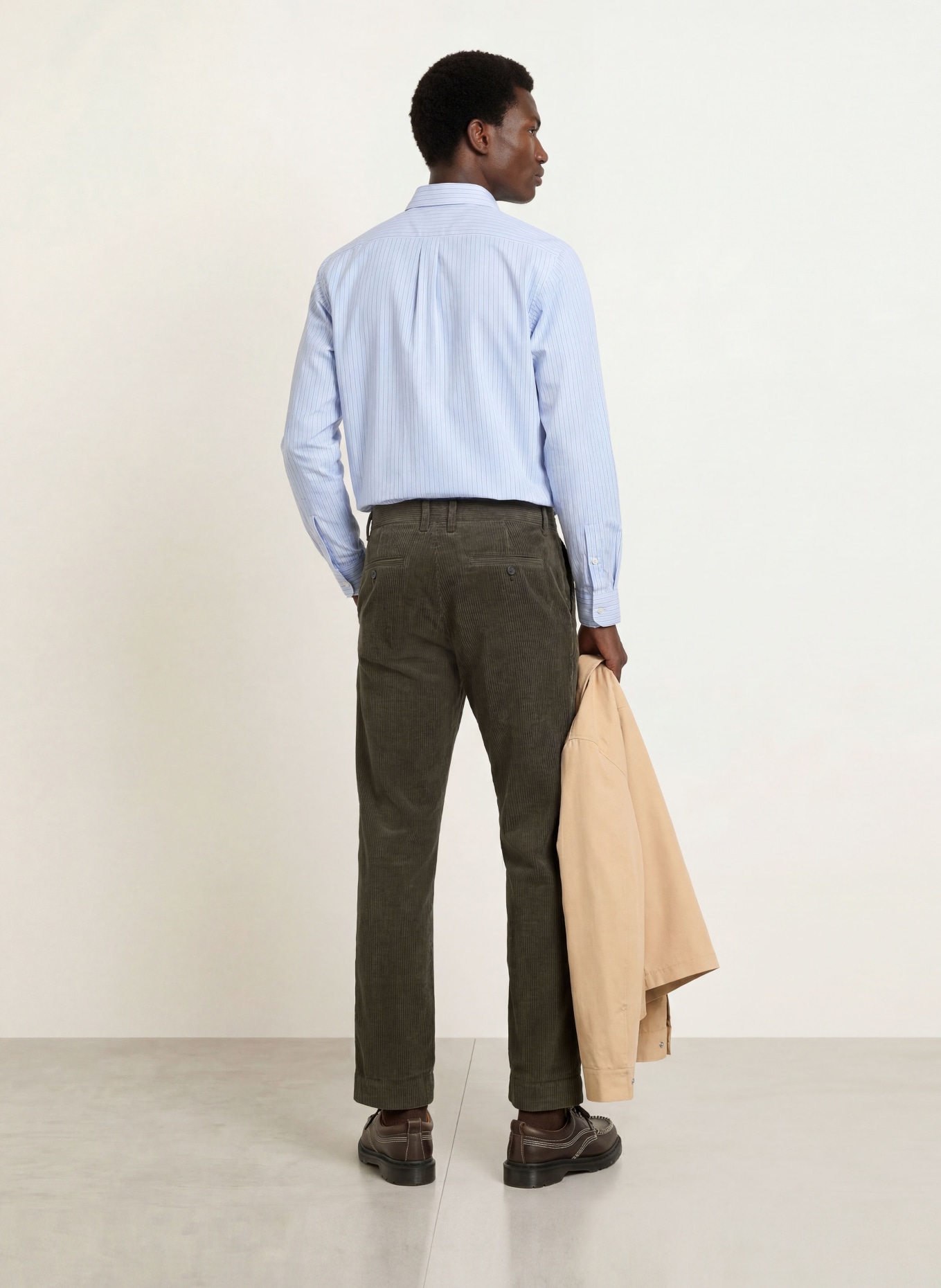 PAUL Corduroy Pants, Regular Fit: OLIVE