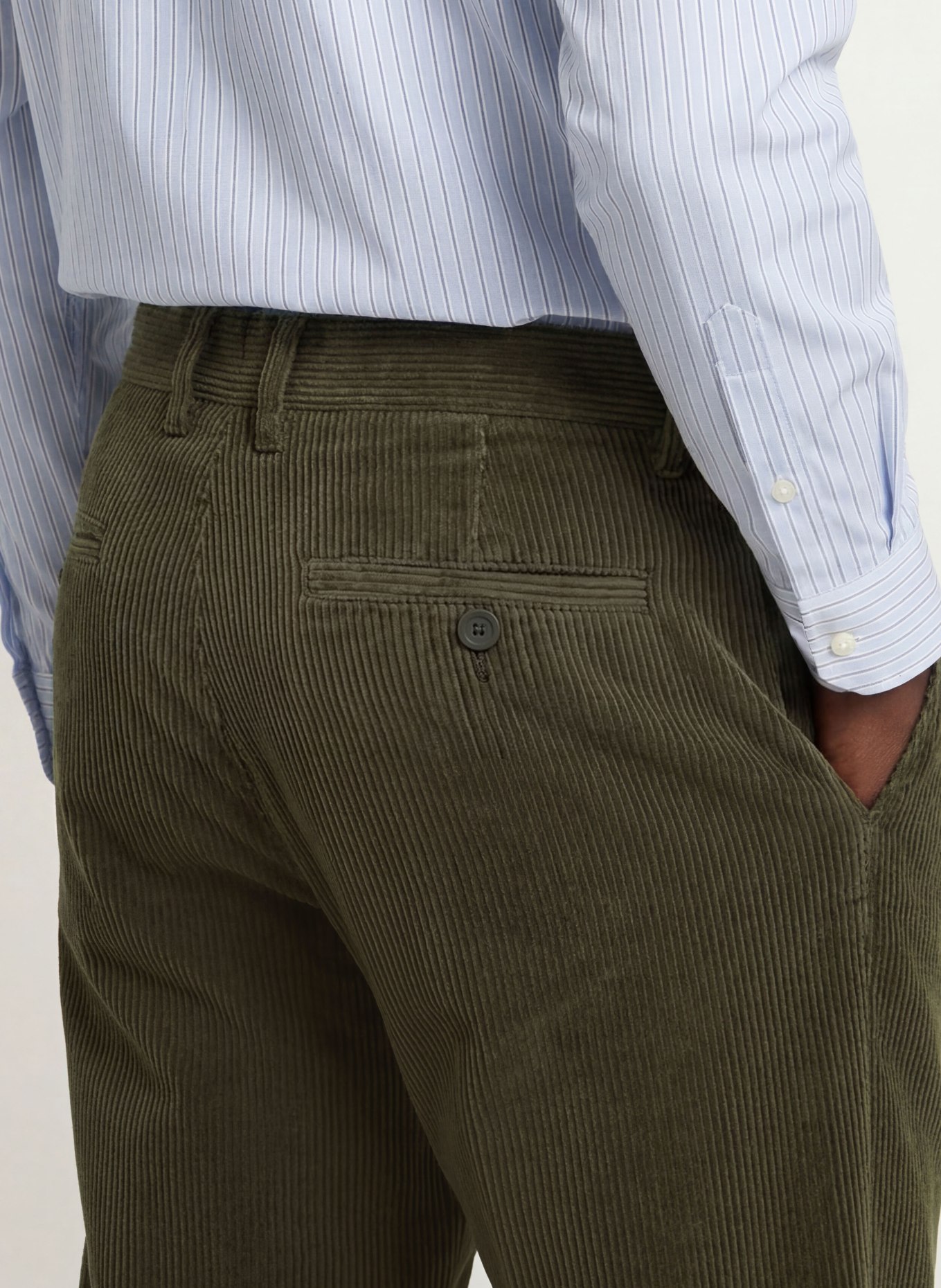 PAUL Corduroy Pants, Regular Fit: OLIVE