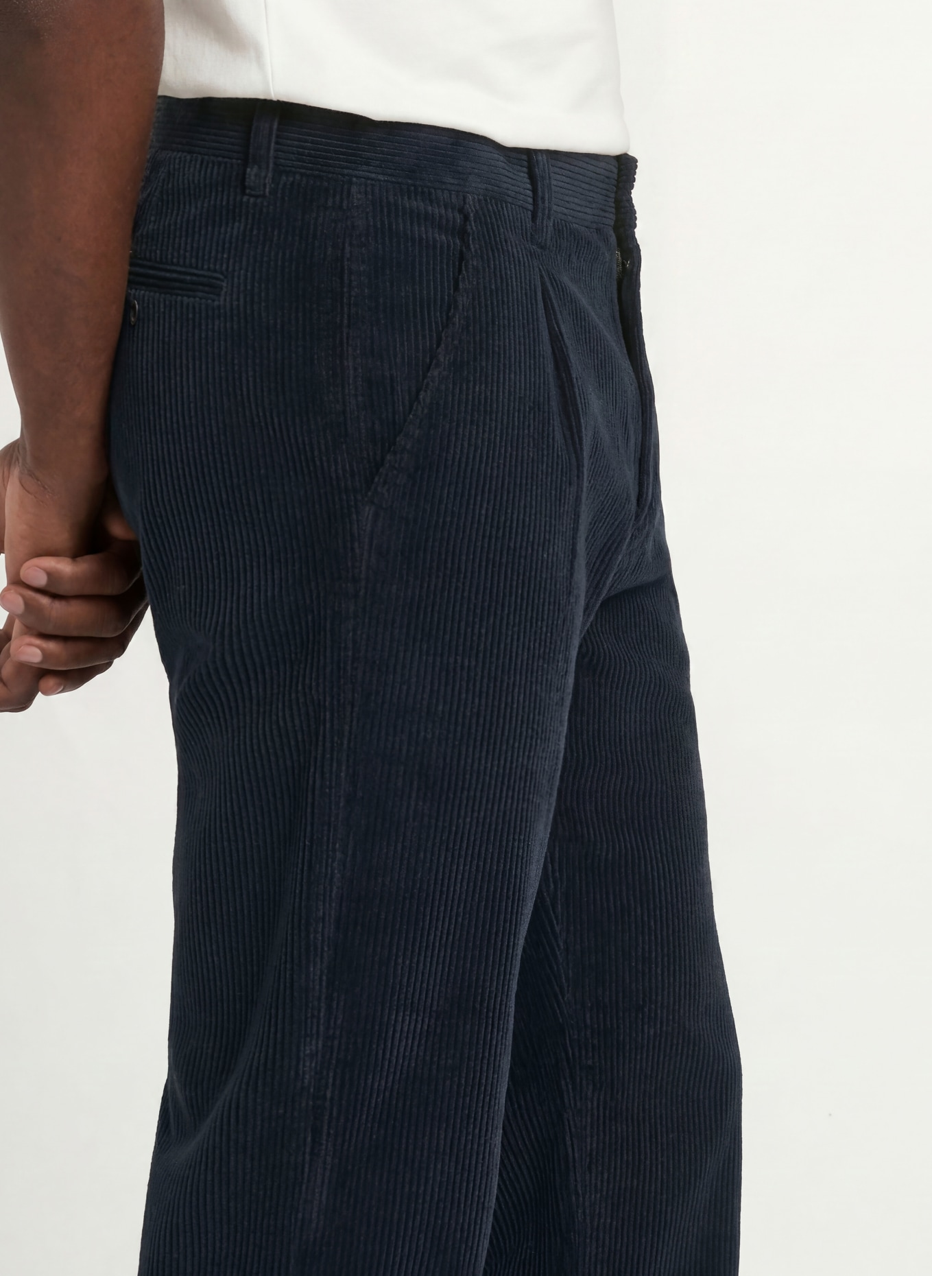 PAUL Corduroy Pants, Regular Fit: DARK BLUE